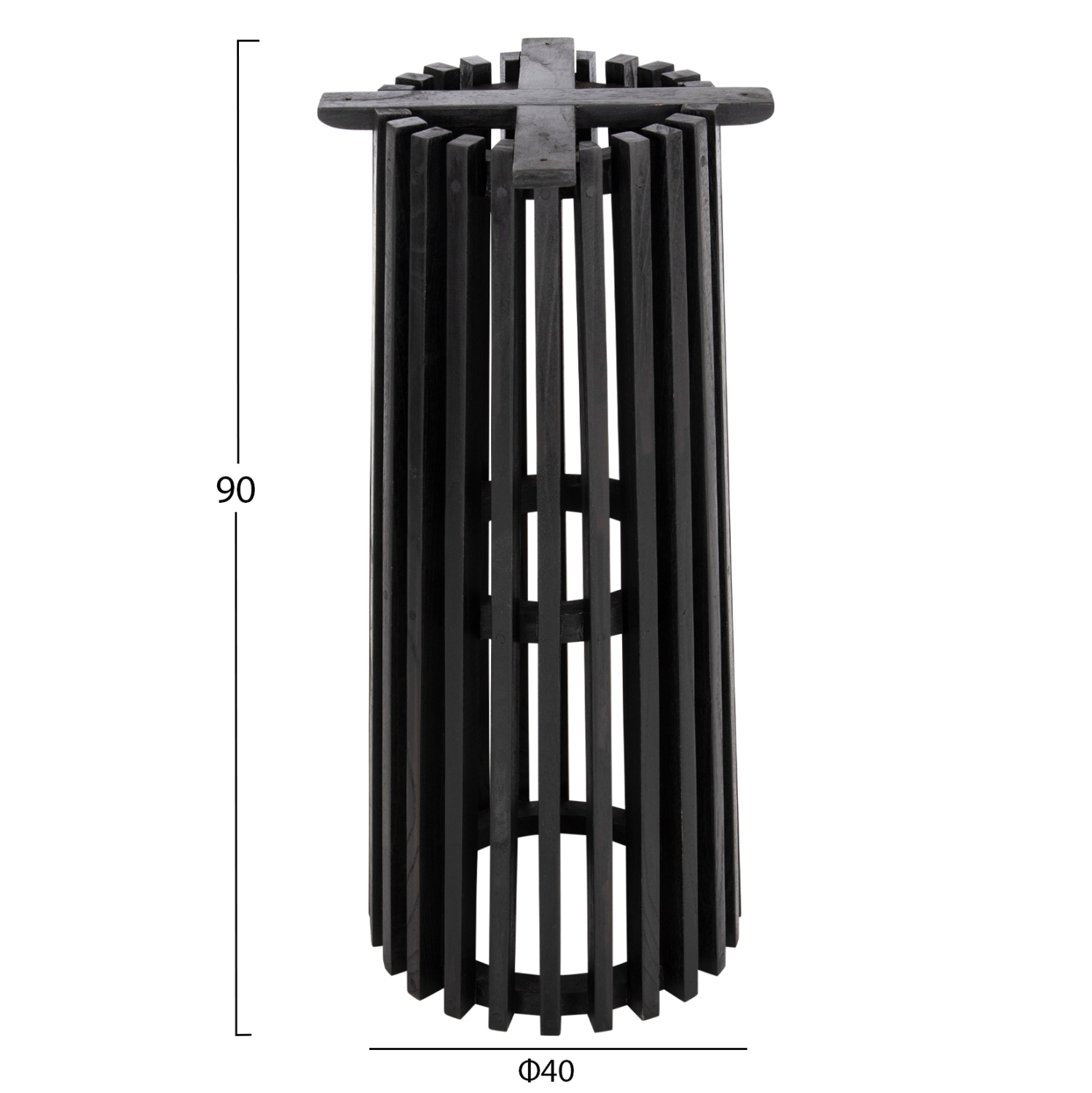 ΒΑΣΗ BAR STAND ΕΣΩΤ.ΧΩΡΟΥ ΜΕΣ.ΥΨΟΥΣ ΣΤΡΟΓΓΥΛΗ FRANTZ HM9857.12 MINDI ΞΥΛΟ ΣΕ ΜΑΥΡΟ Φ40x90Υεκ. - Image 2