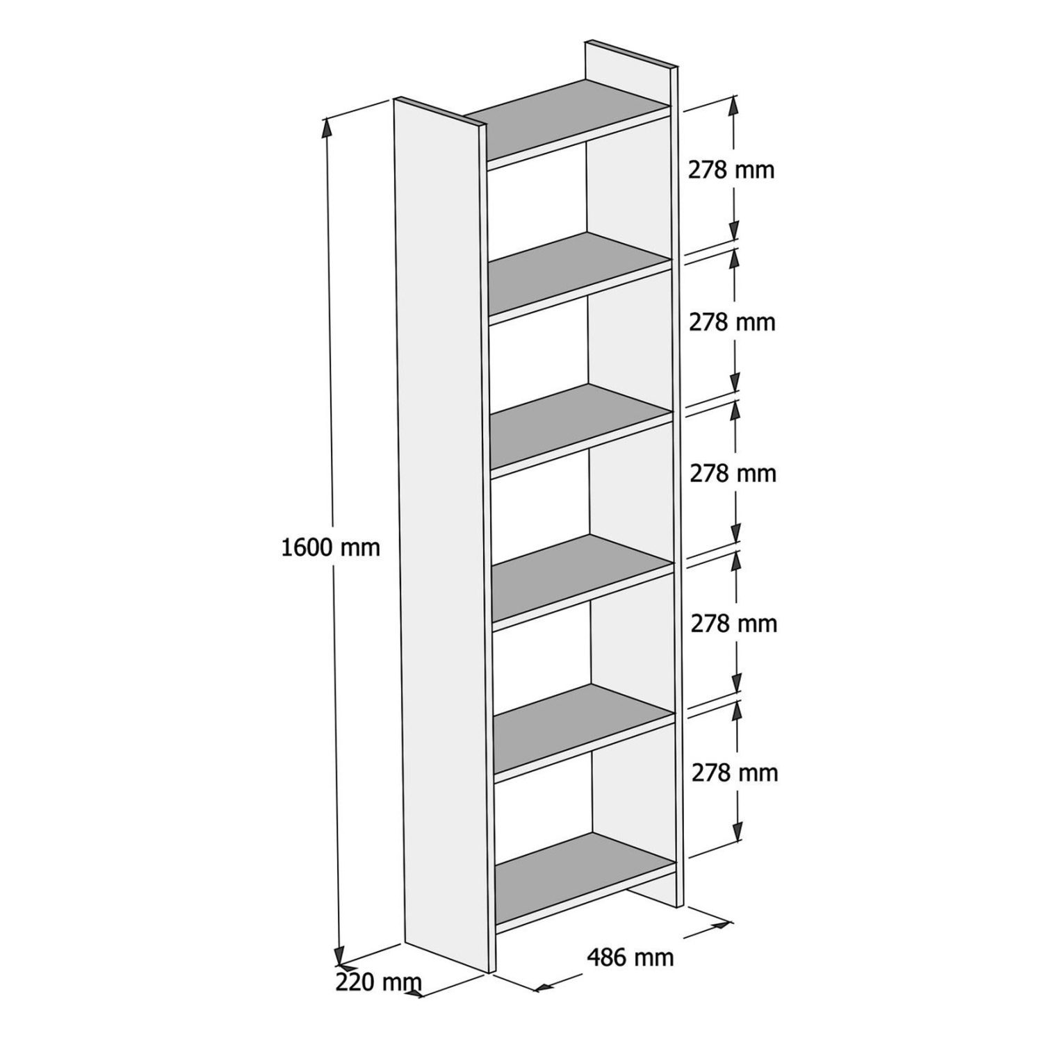 ΒΙΒΛΙΟΘΗΚΗ CLASSIKER HM9226.11 ΜΕΛΑΜΙΝΗΣ ΛΕΥΚH 48,5x22x160Υεκ. - Image 2