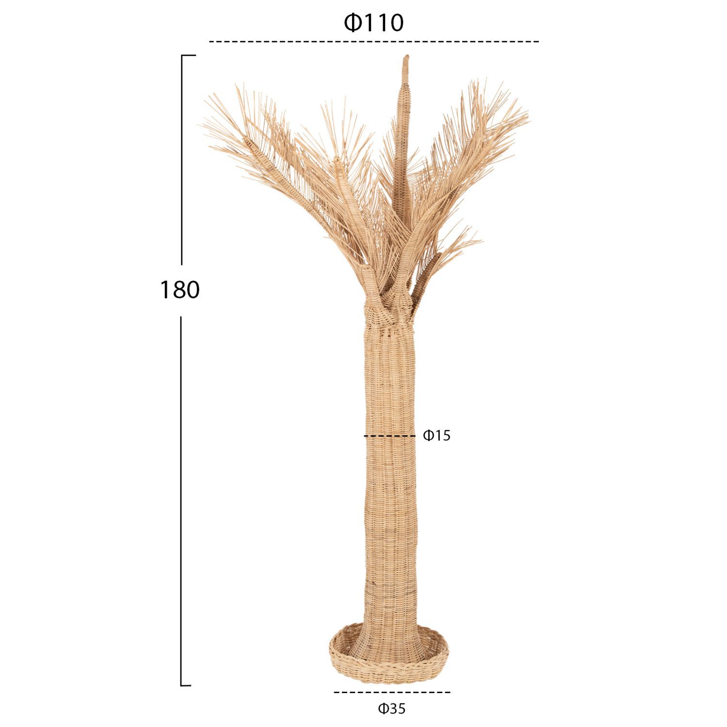 ΔΙΑΚΟΣΜΗΤΙΚΟ ΔΕΝΤΡΟ HM7871 RATTAN ΣΕ ΦΥΣΙΚΟ ΧΡΩΜΑ Φ110x180Yεκ. - Image 2