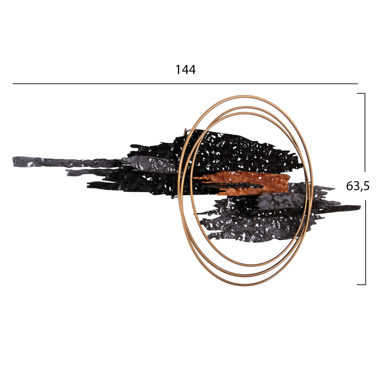 ΔΙΑΚΟΣΜΗΤΙΚΟ ΤΟΙΧΟΥ HM4196 ΜΕΤΑΛΛΟ ΣΕ ΜΑΥΡΟ-ΑΝΘΡΑΚΙ-ΧΡΥΣΟ 144x63,5Υ εκ. - Image 2