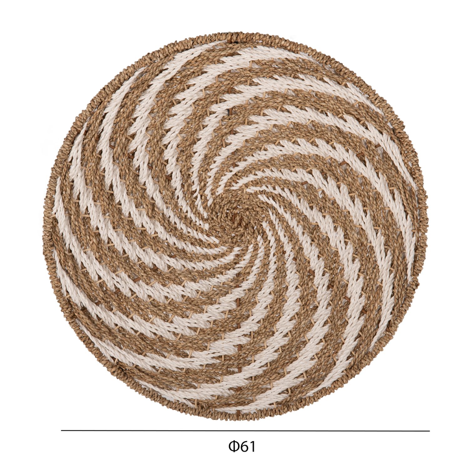 ΔΙΑΚΟΣΜΗΤΙΚΟ ΤΟΙΧΟΥ ΣΤΡΟΓΓΥΛΟ HM7830.01 ΣΠΙΡΑΛ ΟΨΗ-SEAGRASS ΣΕ ΛΕΥΚΟ-ΦΥΣΙΚΟ ΧΡΩΜΑ Φ61x3εκ. - Image 2