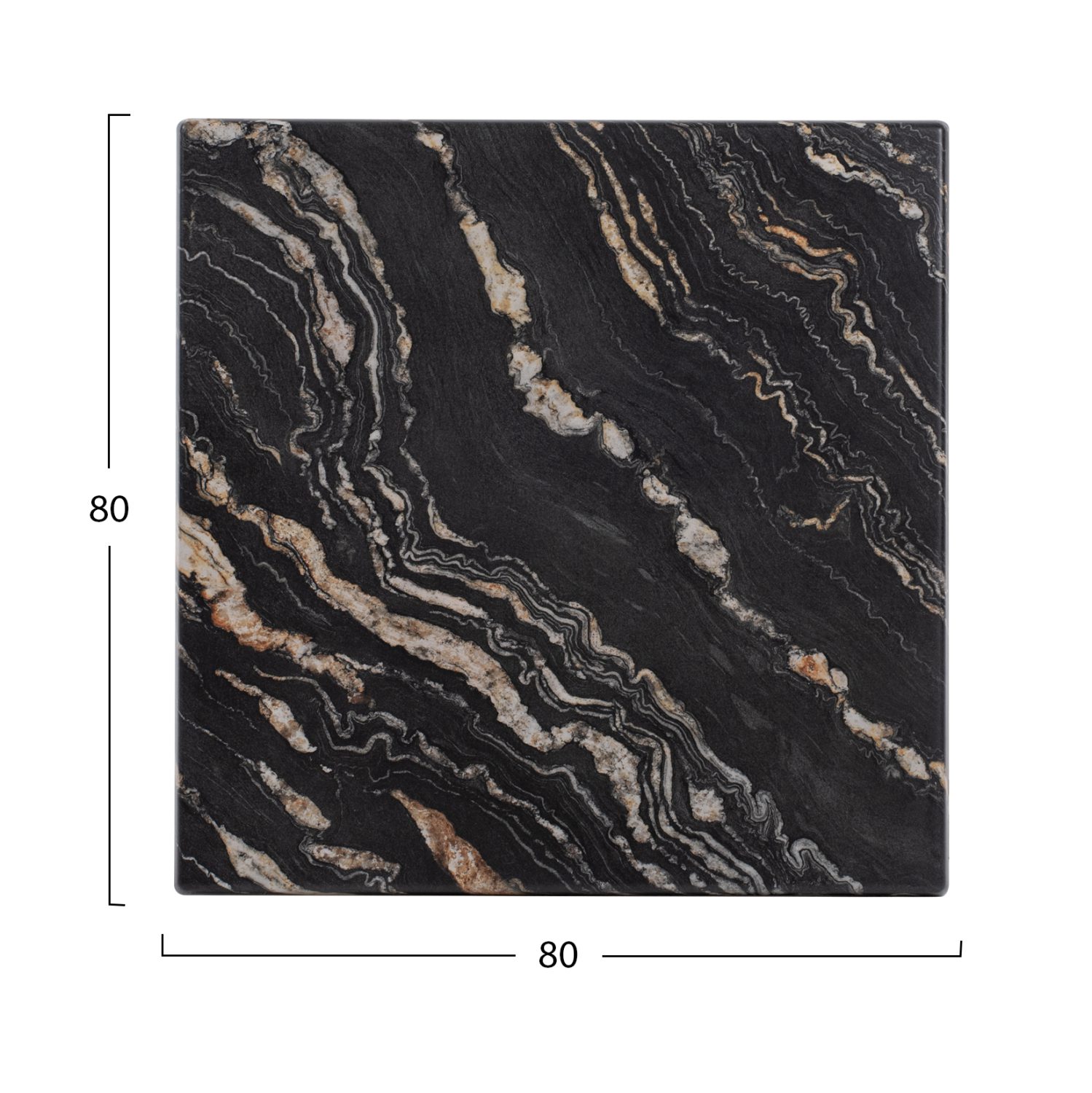 ΕΠΙΦΑΝΕΙΑ ΤΡΑΠΕΖΙΟΥ WERZALIT 80Χ80Χ3.5εκ. BLACK GOLD MARBLE HM5231.15 - Image 2
