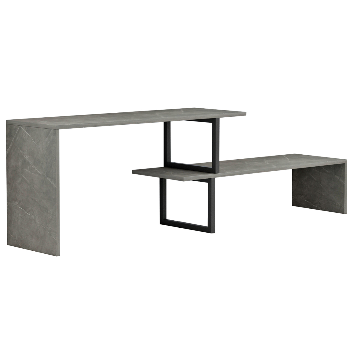 ΕΠΙΠΛΟ ΤΗΛΕΟΡΑΣΗΣ ΕΠΕΚΤ. BRIGGITE HM8892.11 ΜΕΛΑΜΙΝΗ GREY STONE TEXTURE 160x30x45Υεκ. - Image 3