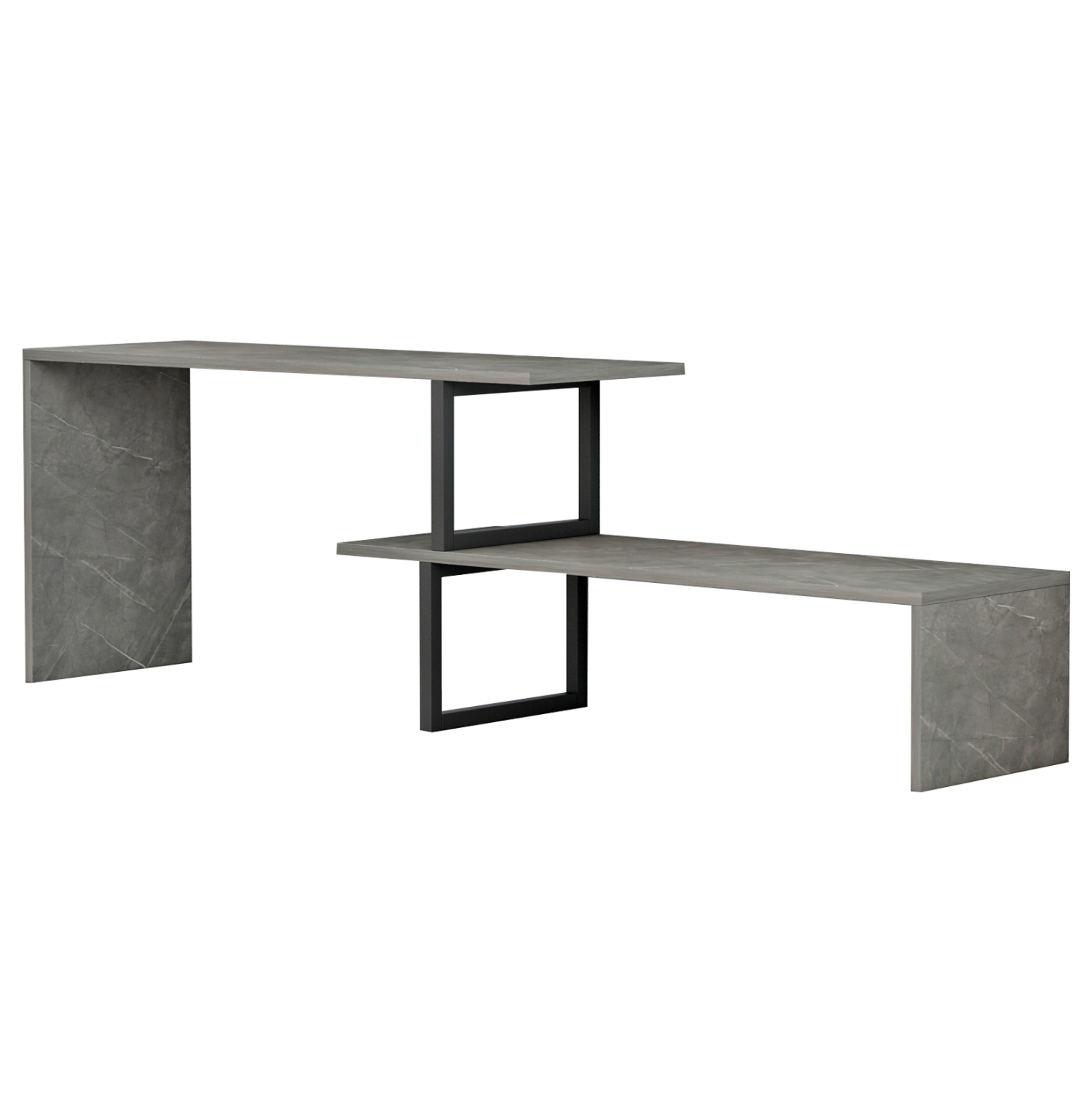 ΕΠΙΠΛΟ ΤΗΛΕΟΡΑΣΗΣ ΕΠΕΚΤ. BRIGGITE HM8892.11 ΜΕΛΑΜΙΝΗ GREY STONE TEXTURE 160x30x45Υεκ. - Image 5