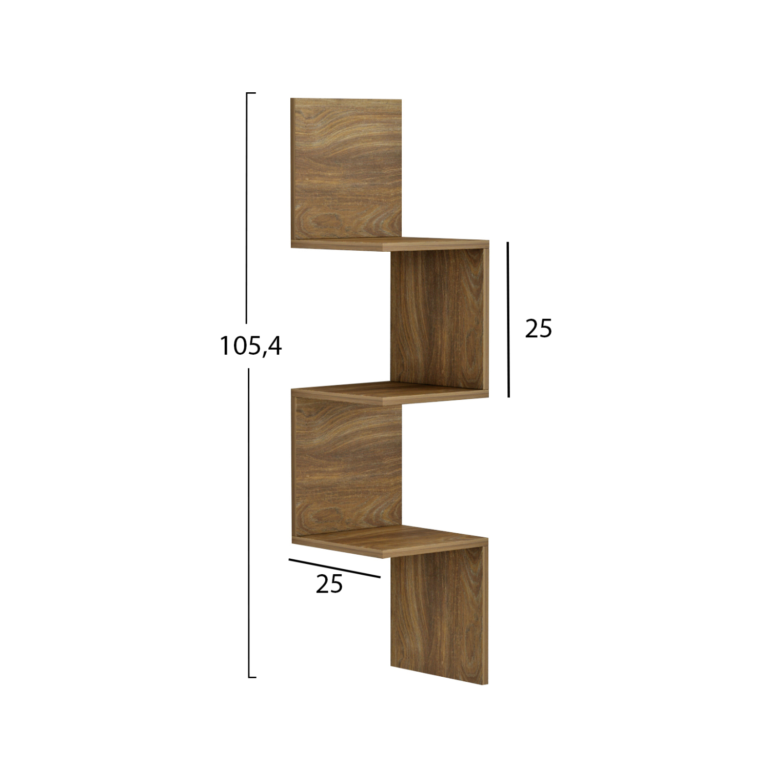 ΕΠΙΤΟΙΧΙΑ ΓΩΝΙΑΚΗ ΡΑΦΙΕΡΑ ILLUSION HM8935.11 ΜΕΛΑΜΙΝΗ ΣΕ ΣΚΟΥΡΟ ΦΥΣΙΚΟ 25x25x105,4Υεκ. - Image 2
