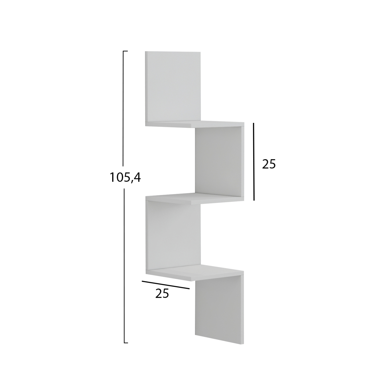 ΕΠΙΤΟΙΧΙΑ ΓΩΝΙΑΚΗ ΡΑΦΙΕΡΑ ILLUSION HM8935.12 ΜΕΛΑΜΙΝΗ ΣΕ ΛΕΥΚΟ 25x25x105,4Υεκ. - Image 2