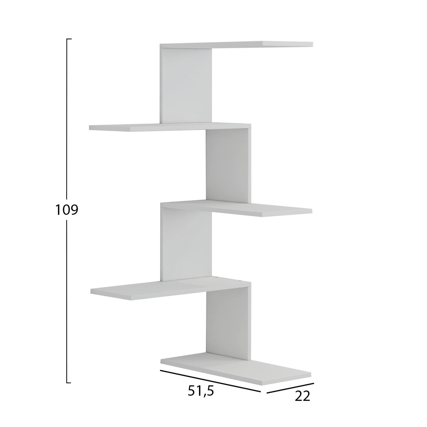 ΕΠΙΤΟΙΧΙΑ ΡΑΦΙΕΡΑ RORY HM8931.11 ΜΕΛΑΜΙΝΗ ΣΕ ΛΕΥΚΟ 22x51,5x109Υ εκ. - Image 2