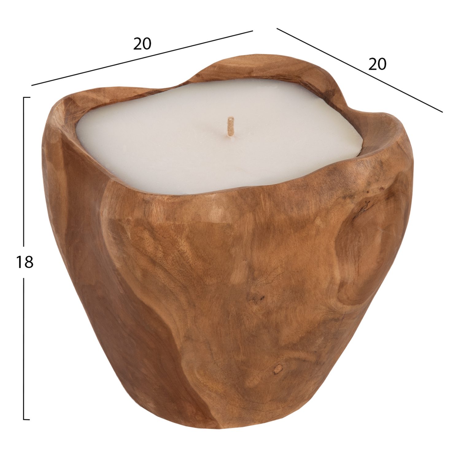 ΕΠΙΤΡΑΠΕΖΙΟ ΔΙΑΚΟΣΜΗΤΙΚΟ ΚΕΡΙ HM9625 ΡΙΖΑ ΤΕΑΚ ΜΕ ΠΑΡΑΦΙΝΗ-ΦΥΣΙΚΟ ΛΕΥΚΟ 20x20x18Υεκ. - Image 2