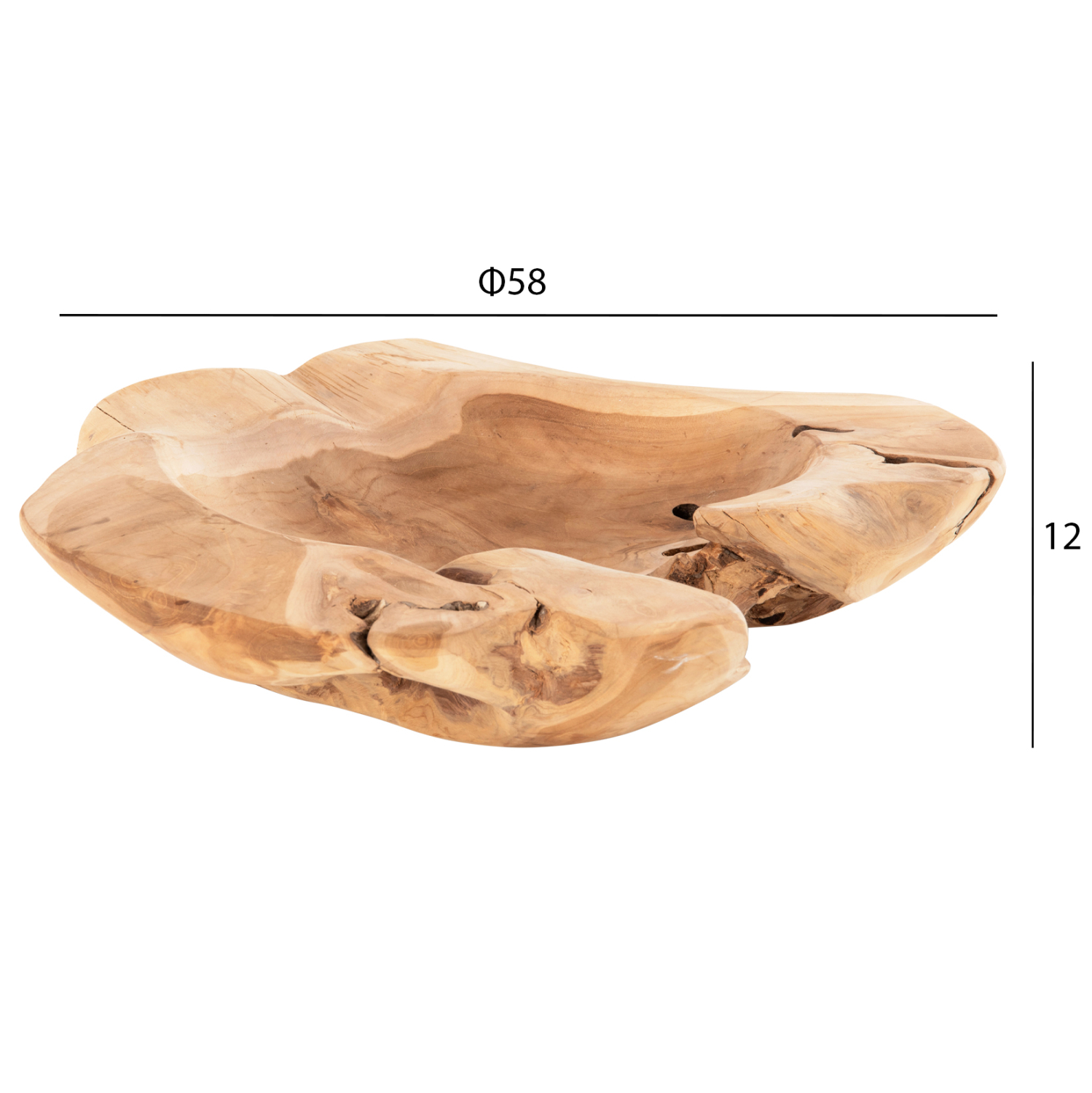 ΕΠΙΤΡΑΠΕΖΙΟ ΔΙΑΚΟΣΜΗΤΙΚΟ ΜΠΟΛ YOKI HM9795 ΞΥΛΟ ΤΕΑΚ ΣΕ ΦΥΣΙΚΟ Φ58x12Y εκ. - Image 2