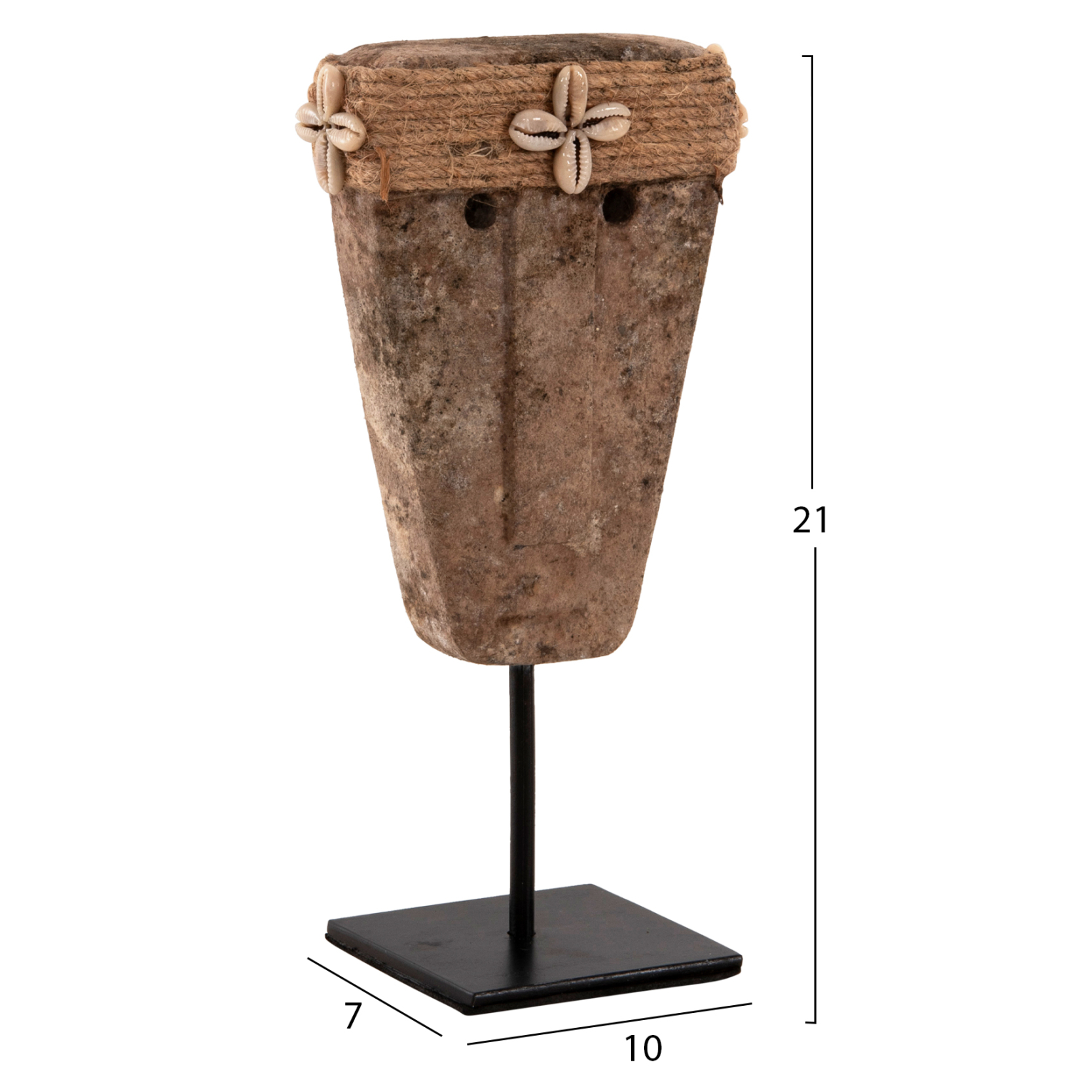 ΕΠΙΤΡΑΠΕΖΙΟ ΔΙΑΚΟΣΜΗΤΙΚΟ ΠΡΟΣΩΠΟ HM4315 PARAS STONE-ΜΕΤΑΛΛΙΚΟ ΜΑΥΡΟ STAND 10x7x21Υ εκ. - Image 2
