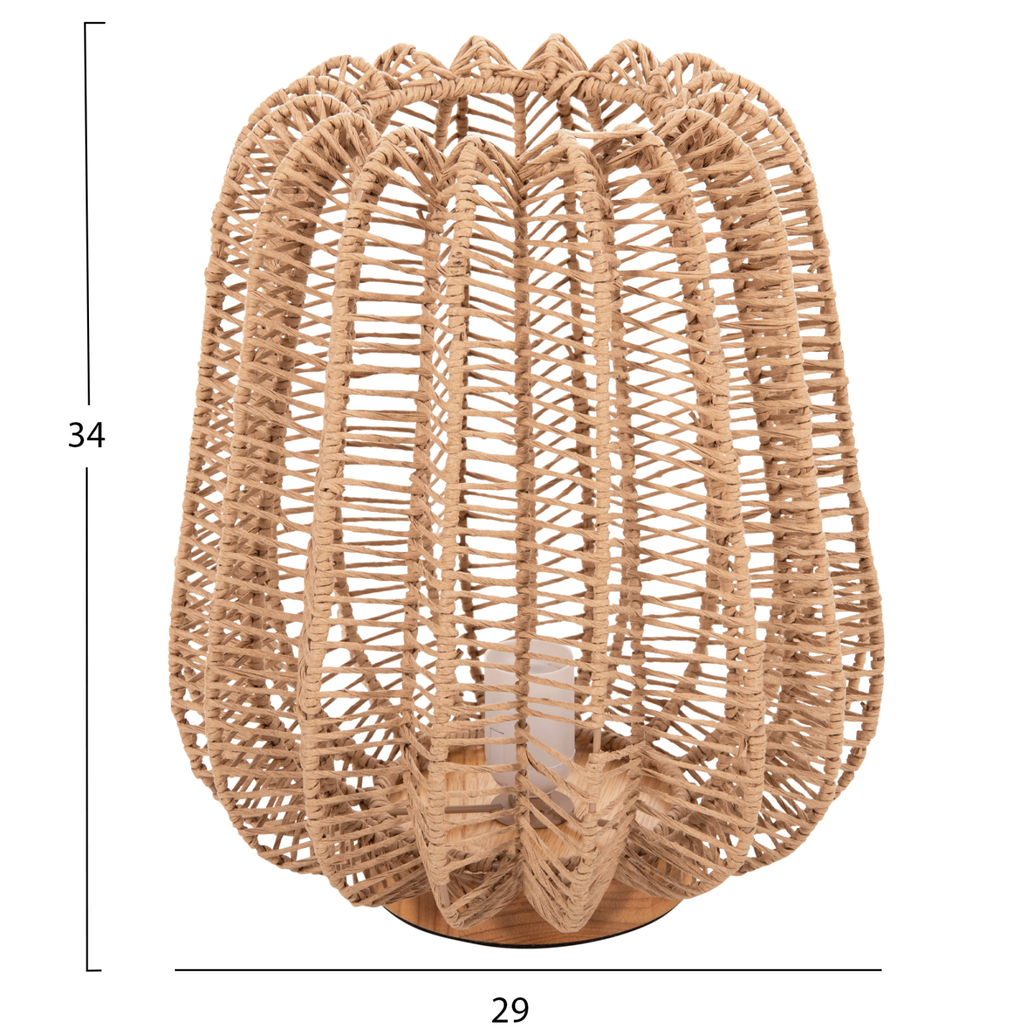 ΕΠΙΤΡΑΠΕΖΙΟ ΦΩΤΙΣΤΙΚΟ HM4350 ΜΕΤΑΛΛΟ ΜΕ PAPER ROPE ΣΕ ΦΥΣΙΚΟ Φ29Χ34Υεκ. - Image 2
