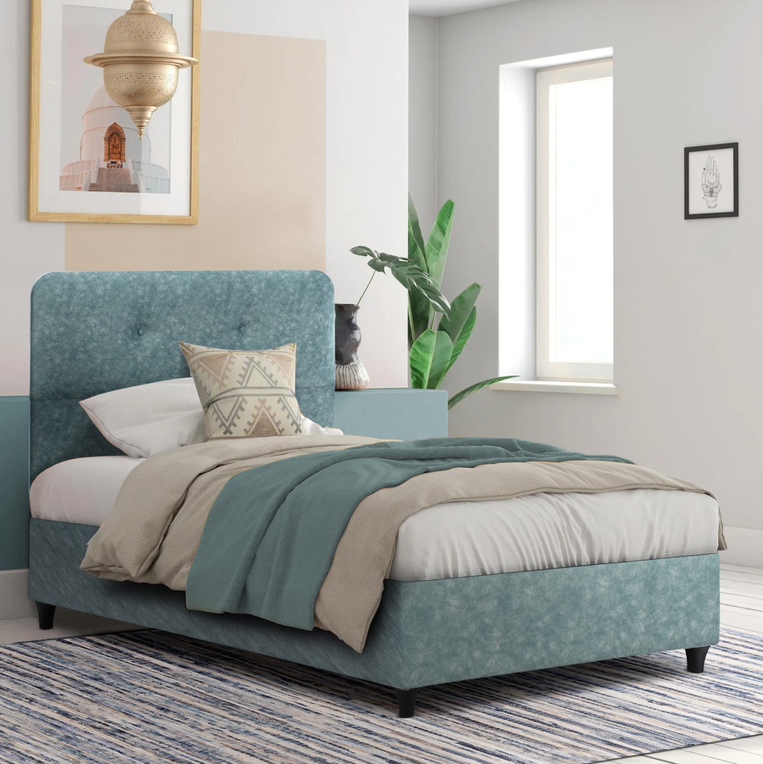 ΚΡΕΒΑΤΙ DOLORES LIGHT GREEN HM648.27 ΓΙΑ ΣΤΡΩΜΑ 120x200 εκ. - Image 2