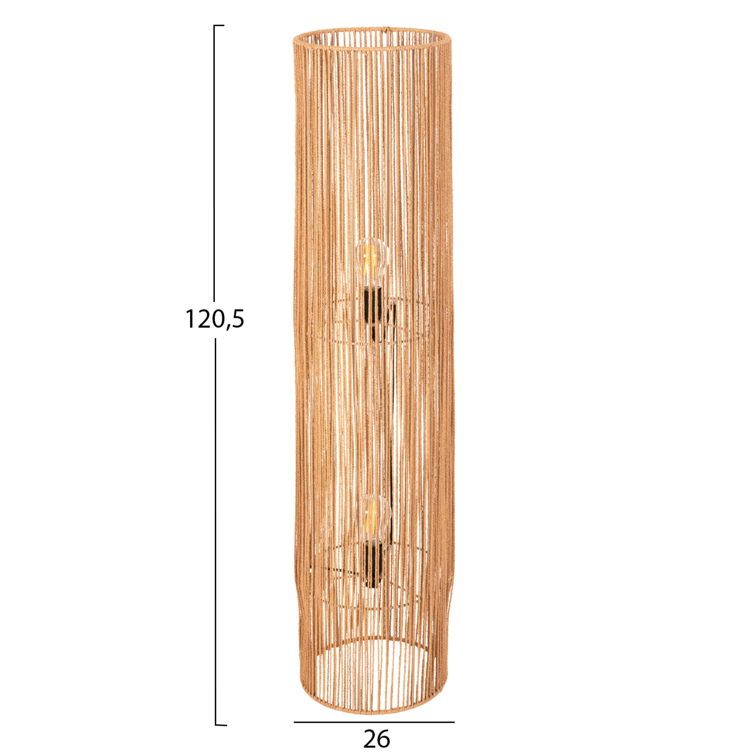 ΦΩΤΙΣΤΙΚΟ ΔΑΠΕΔΟΥ HM4341 ΜΕΤΑΛΛΟ-PAPER ROPE ΣΕ ΜΠΕΖ ΑΜΜΟΥ Φ26Χ120,5Υεκ. - Image 2
