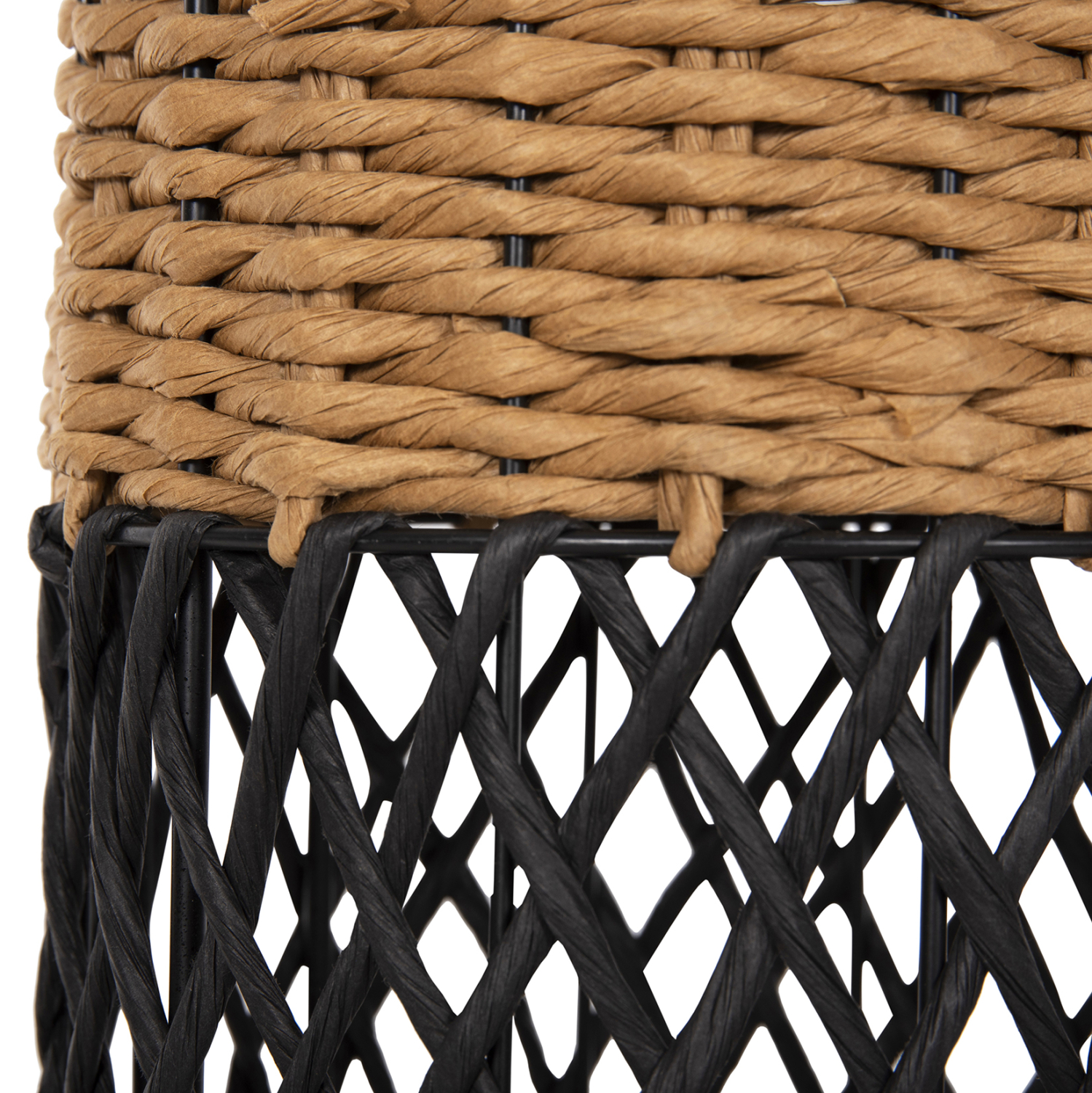 ΦΩΤΙΣΤΙΚΟ ΔΑΠΕΔΟΥ HM4342 ΜΕΤΑΛΛΟ-PAPER ROPE ΣΕ ΜΠΕΖ ΑΜΜΟΥ-ΜΑΥΡΟ Φ20X120Υεκ. - Image 5