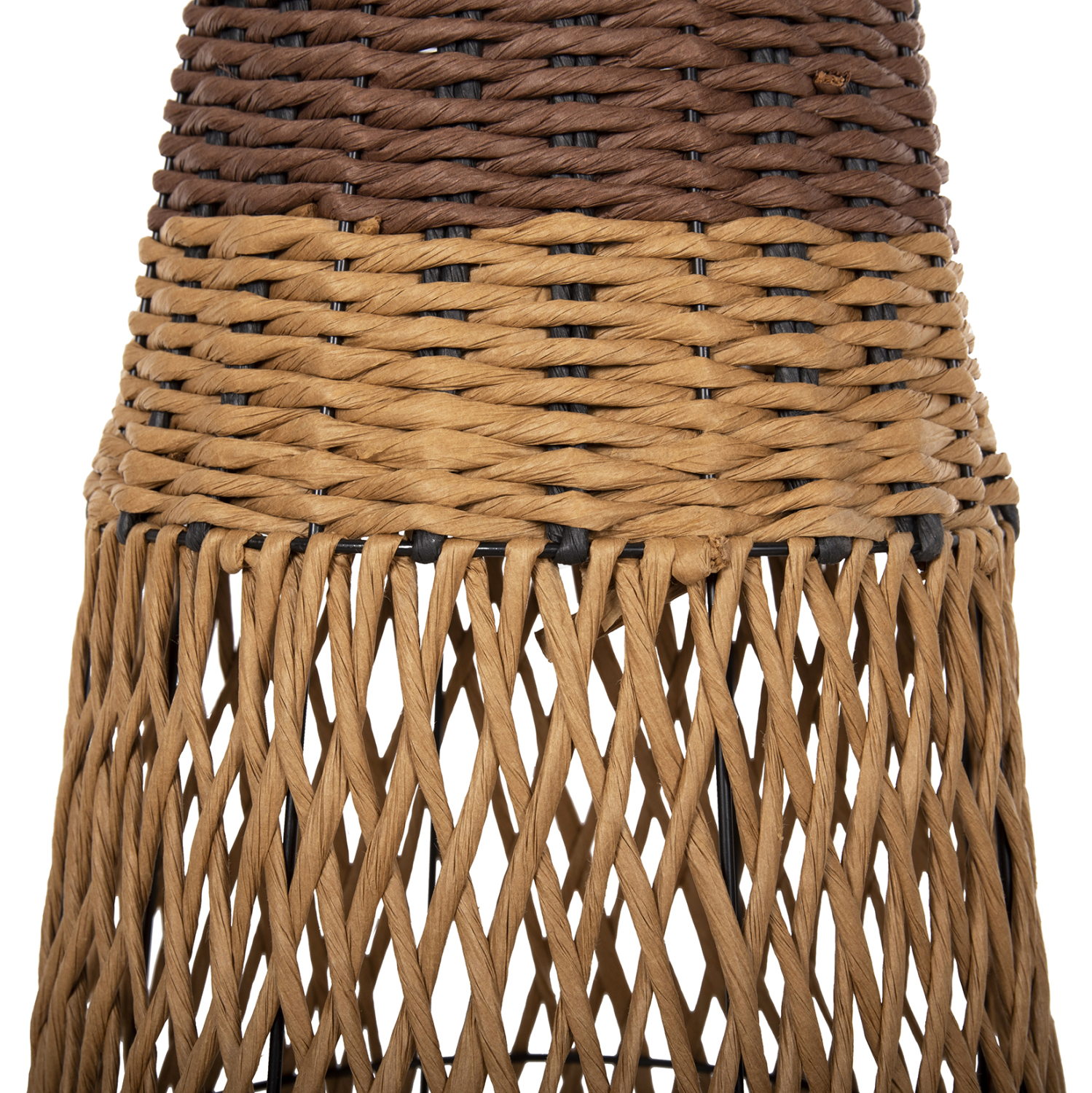 ΦΩΤΙΣΤΙΚΟ ΔΑΠΕΔΟΥ HM4343 ΜΕΤΑΛΛΟ-PAPER ROPE ΣΕ ΜΠΕΖ ΑΜΜΟΥ-ΜΑΥΡΟ Φ30X120Υεκ. - Image 4