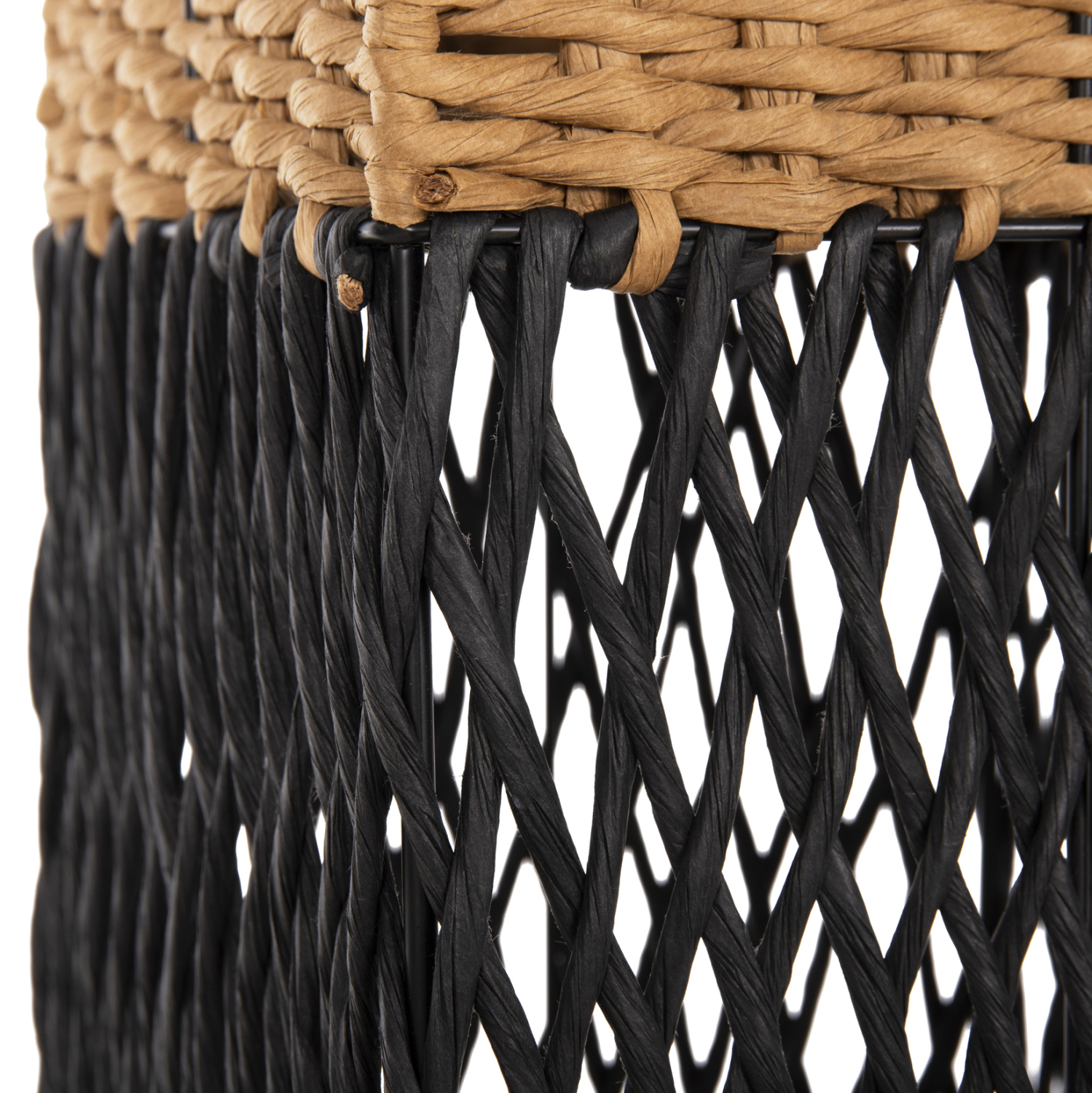 ΦΩΤΙΣΤΙΚΟ ΔΑΠΕΔΟΥ HM4355 ΜΕΤΑΛΛΟ-PAPER ROPE ΣΕ ΜΠΕΖ ΑΜΜΟΥ-ΜΑΥΡΟ 21x21x119,5Υεκ. - Image 6