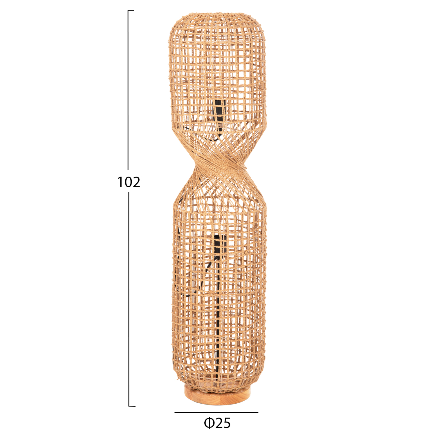 ΦΩΤΙΣΤΙΚΟ ΔΑΠΕΔΟΥ HM4358 ΜΕΤΑΛΛΟ-PAPER ROPE ΣΕ ΚΑΦΕ-2 ΛΑΜΠΕΣ Φ25x102Υεκ. - Image 2