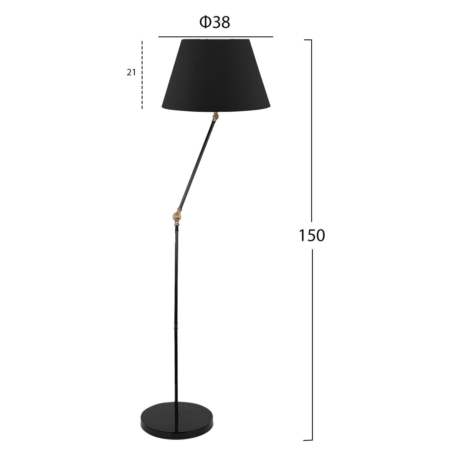 ΦΩΤΙΣΤΙΚΟ ΔΑΠΕΔΟΥ ΜΕΤΑΛΛΙΚΟ ΜΑΥΡΟ HM7611.01 Φ38x150 εκ. - Image 2