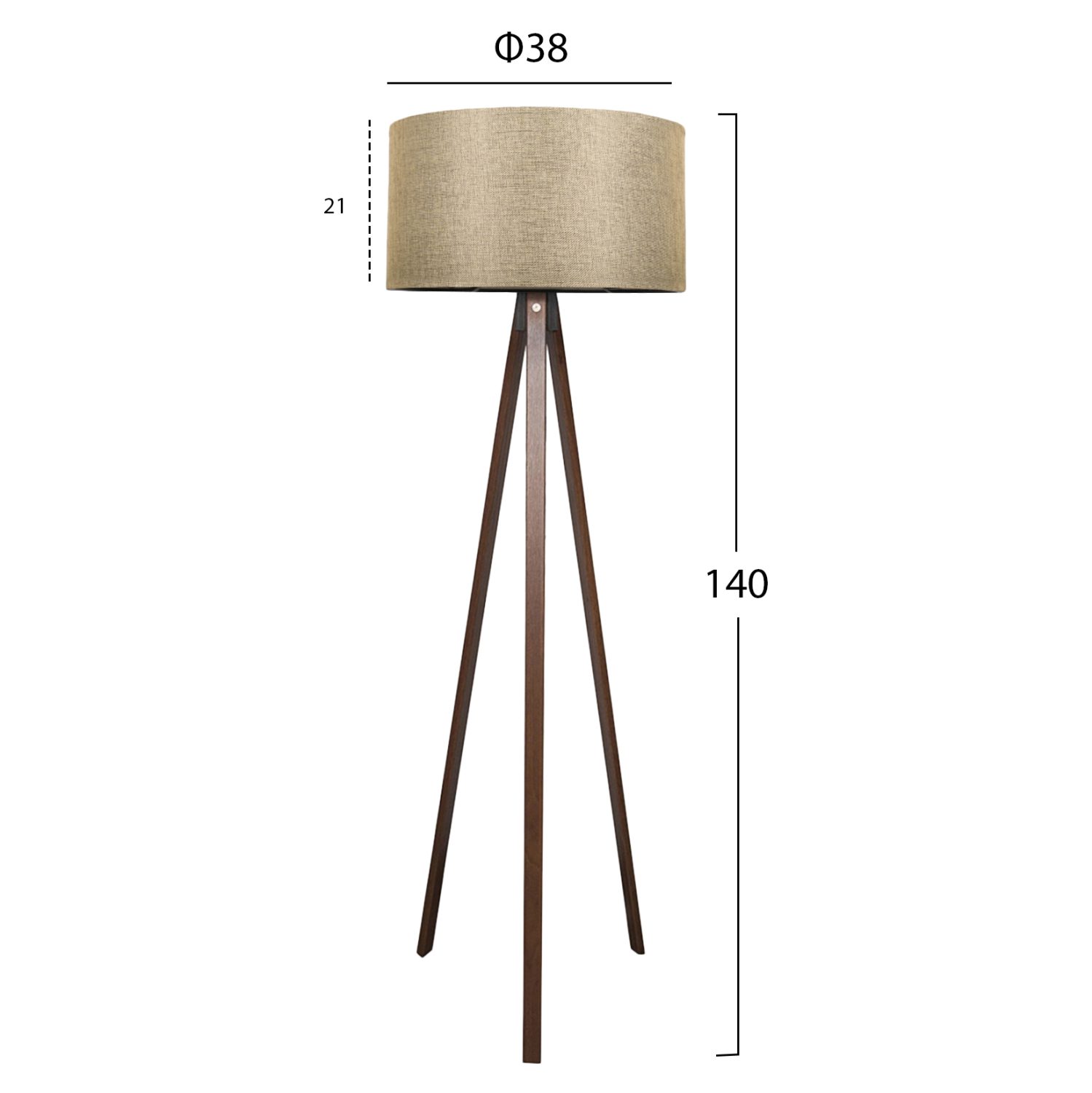 ΦΩΤΙΣΤΙΚΟ ΔΑΠΕΔΟΥ ΞΥΛΙΝΟ CRUZ HM7578.03 ΚΑΡΥΔΙ ΜΕ ΚΑΦΕ ΚΑΠΕΛΟ Φ38x140Y εκ. - Image 2