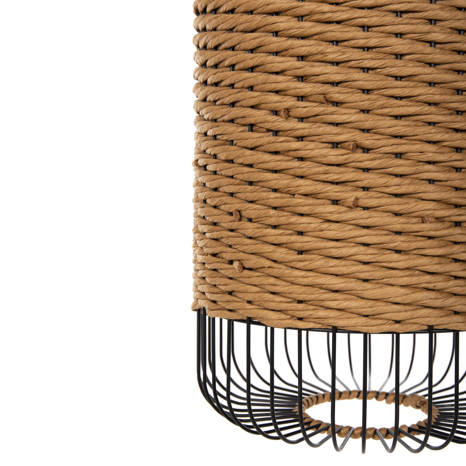ΦΩΤΙΣΤΙΚΟ ΟΡΟΦΗΣ ΚΡΕΜΑΣΤΟ HM4340 PAPER ROPE ΜΠΕΖ-ΜΑΥΡΟ ΜΕΤΑΛΛΟ-Φ26x40-120Υεκ. - Image 6