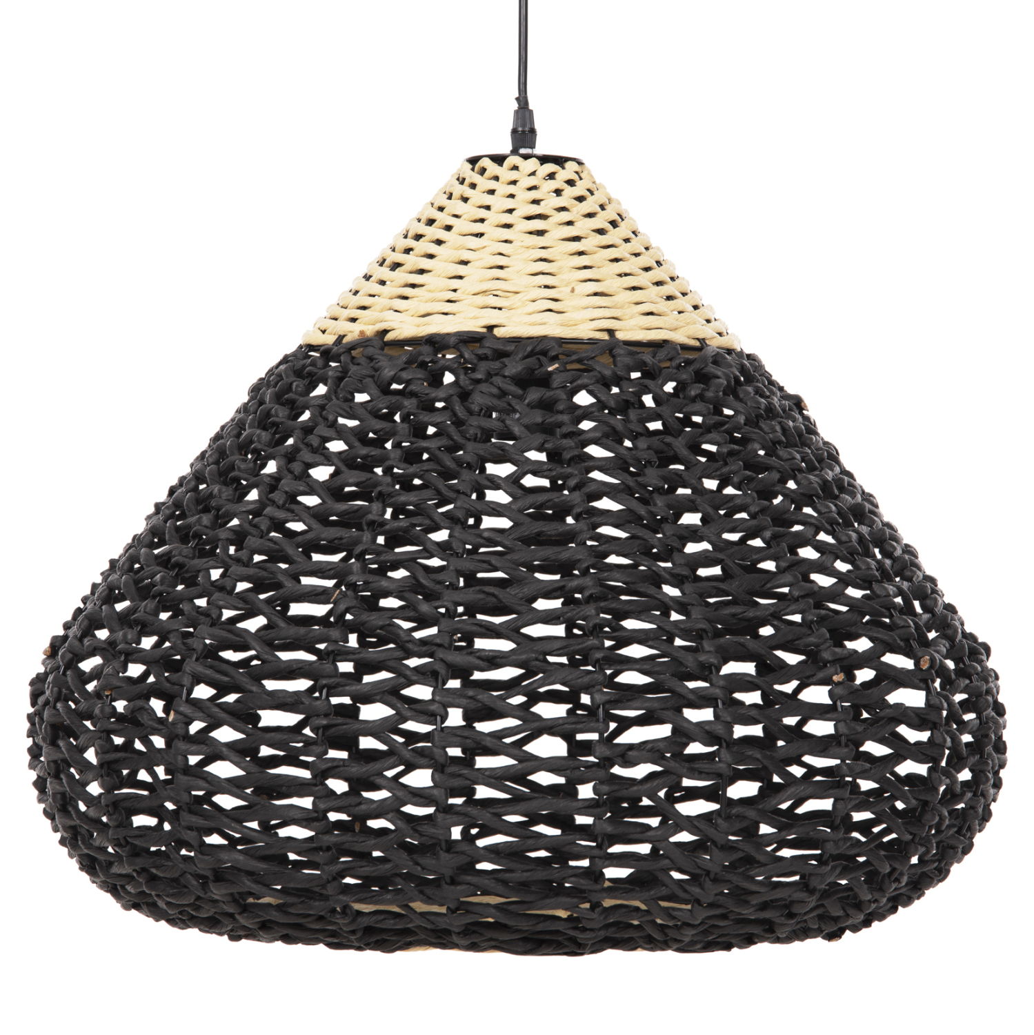 ΦΩΤΙΣΤΙΚΟ ΟΡΟΦΗΣ ΚΡΕΜΑΣΤΟ HM4346 ΑΠΟ PAPER ROPE ΜΠΕΖ ΚΑΙ ΜΑΥΡΟ Φ55,5x44Υεκ. - Image 3