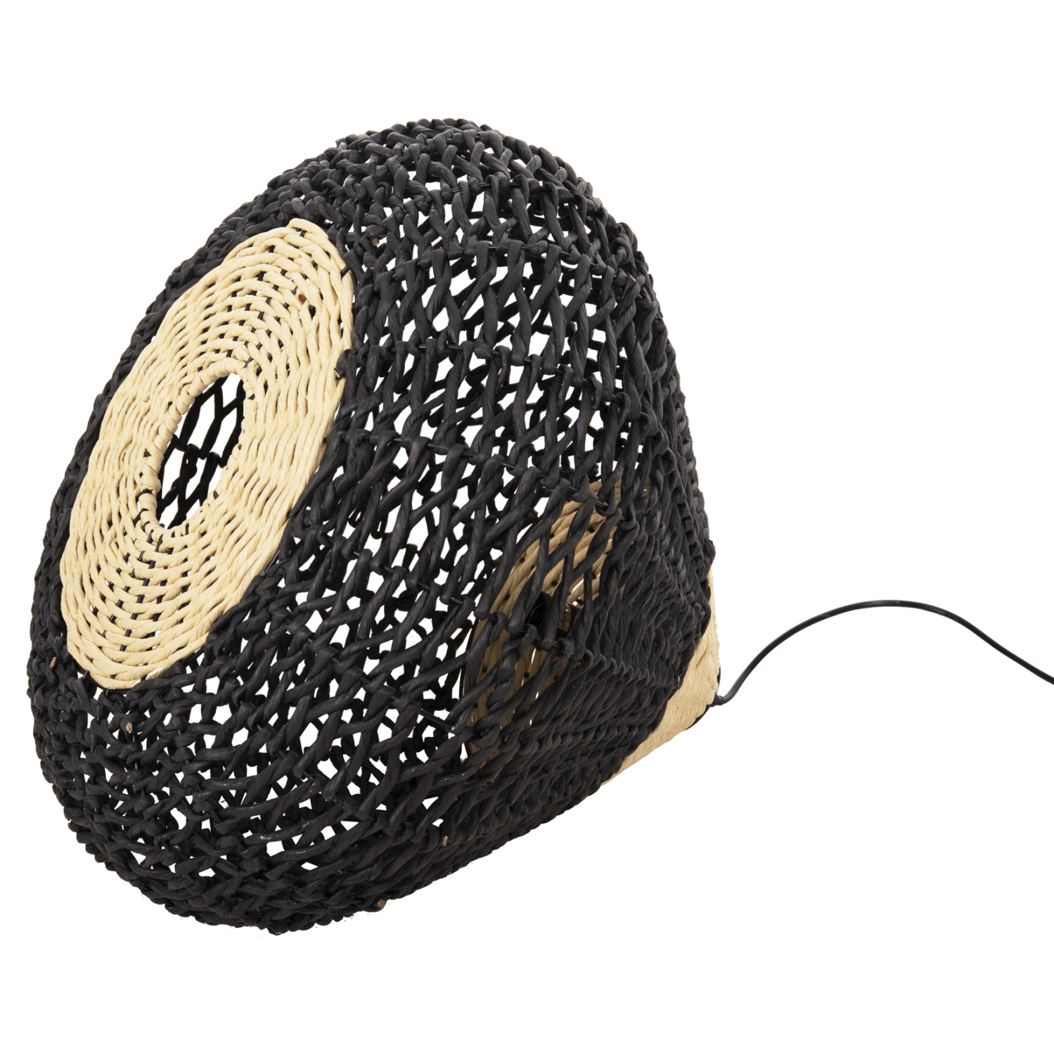 ΦΩΤΙΣΤΙΚΟ ΟΡΟΦΗΣ ΚΡΕΜΑΣΤΟ HM4346 ΑΠΟ PAPER ROPE ΜΠΕΖ ΚΑΙ ΜΑΥΡΟ Φ55,5x44Υεκ. - Image 5