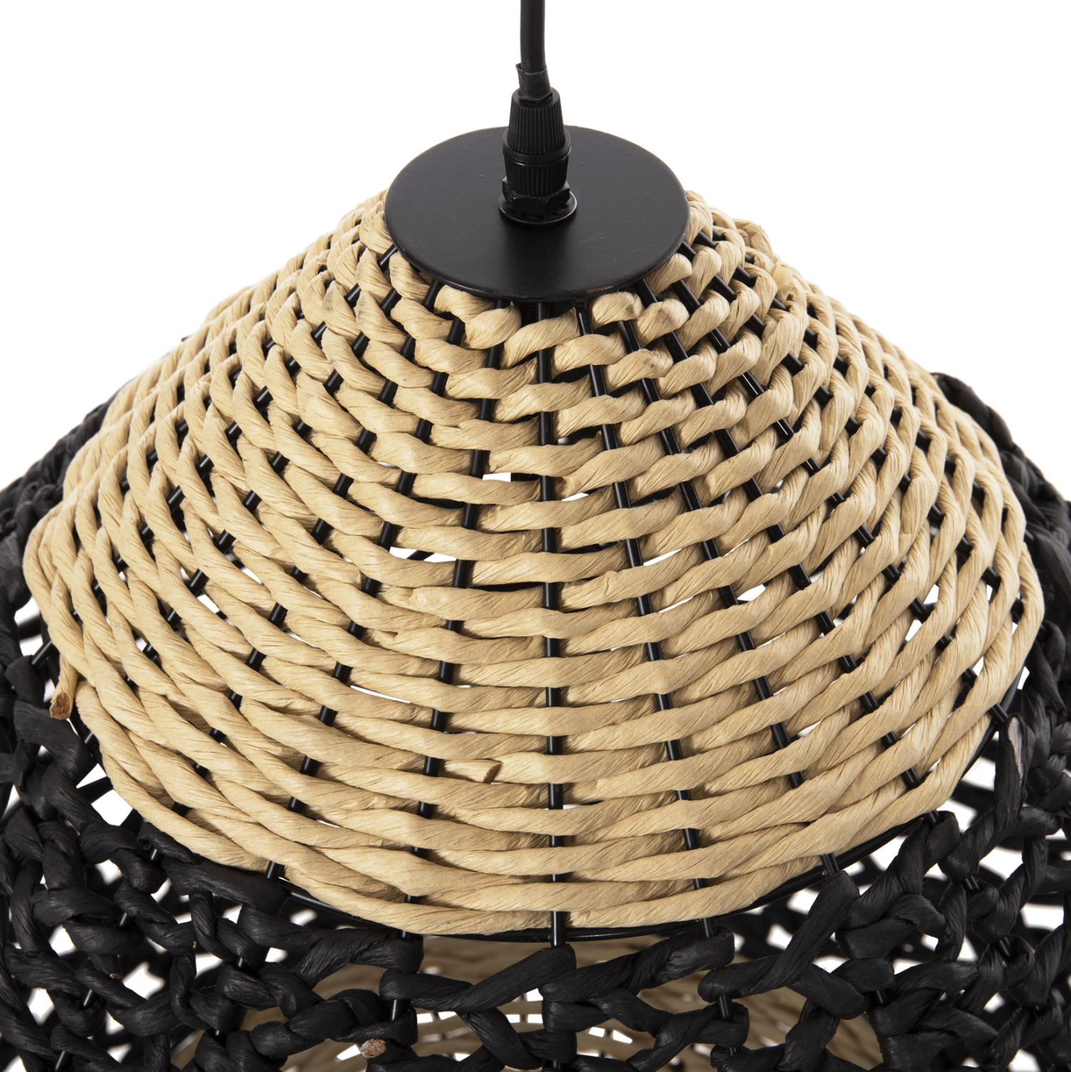 ΦΩΤΙΣΤΙΚΟ ΟΡΟΦΗΣ ΚΡΕΜΑΣΤΟ HM4346 ΑΠΟ PAPER ROPE ΜΠΕΖ ΚΑΙ ΜΑΥΡΟ Φ55,5x44Υεκ. - Image 6