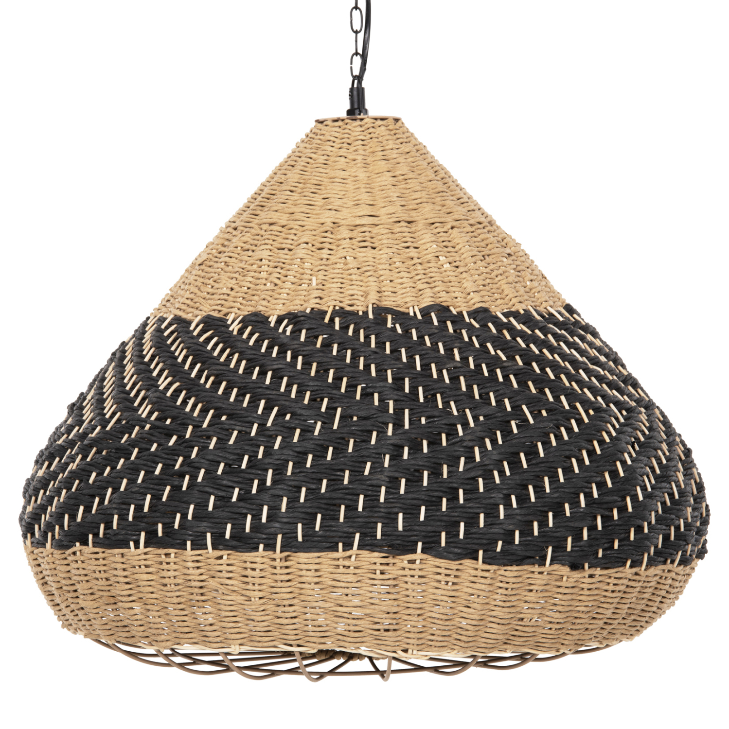 ΦΩΤΙΣΤΙΚΟ ΟΡΟΦΗΣ ΚΡΕΜΑΣΤΟ HM4354 ΦΥΣΙΚΟ RAΤΤΑΝ-PAPER ROPE-ΦΥΣΙΚΟ&ΜΑΥΡΟ Φ54x42-145Υεκ. - Image 3