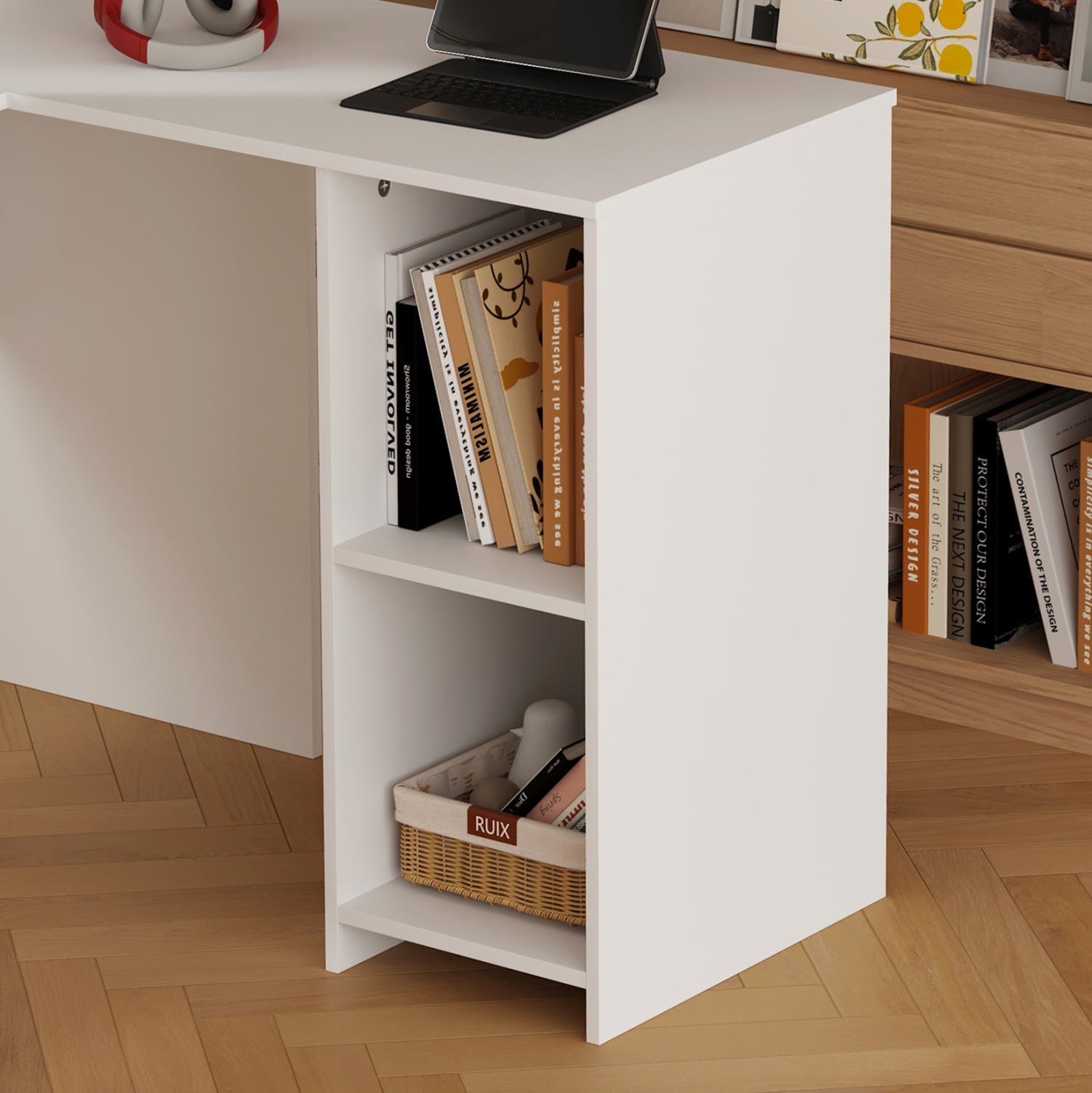 ΓΩΝΙΑΚΟ ΓΡΑΦΕΙΟ SHIG HM2135.03 MDF ΣΕ ΛΕΥΚΟ 140x120x75Υεκ - Image 6