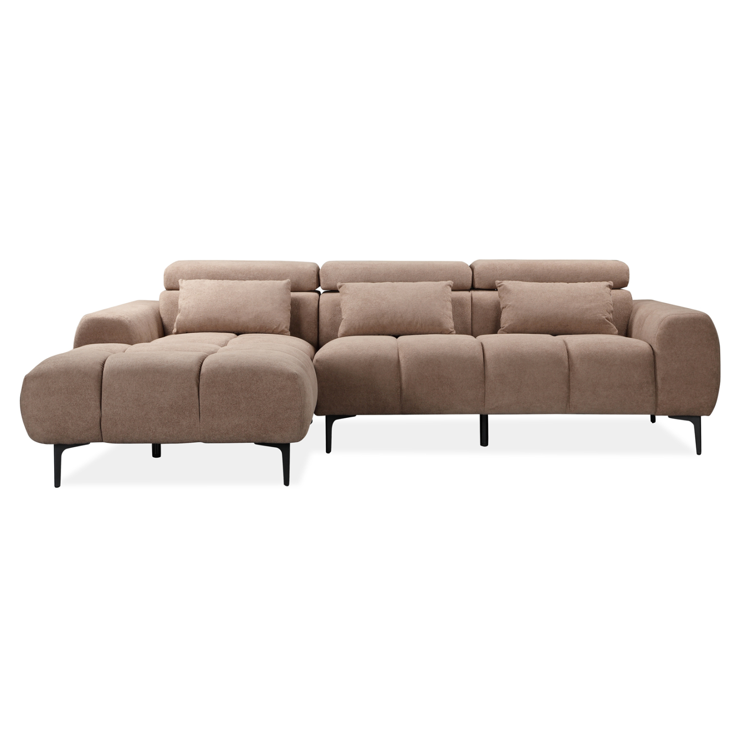 ΚΑΝΑΠΕΣ ΑΡΙΣΤΕΡΗ ΓΩΝΙΑ DIVYA HM3267.01L ΣΥΝΘ.SUEDE ΑΝΟΙΧΤΟ ΚΑΦΕ 264x175x99Υεκ. - Image 4