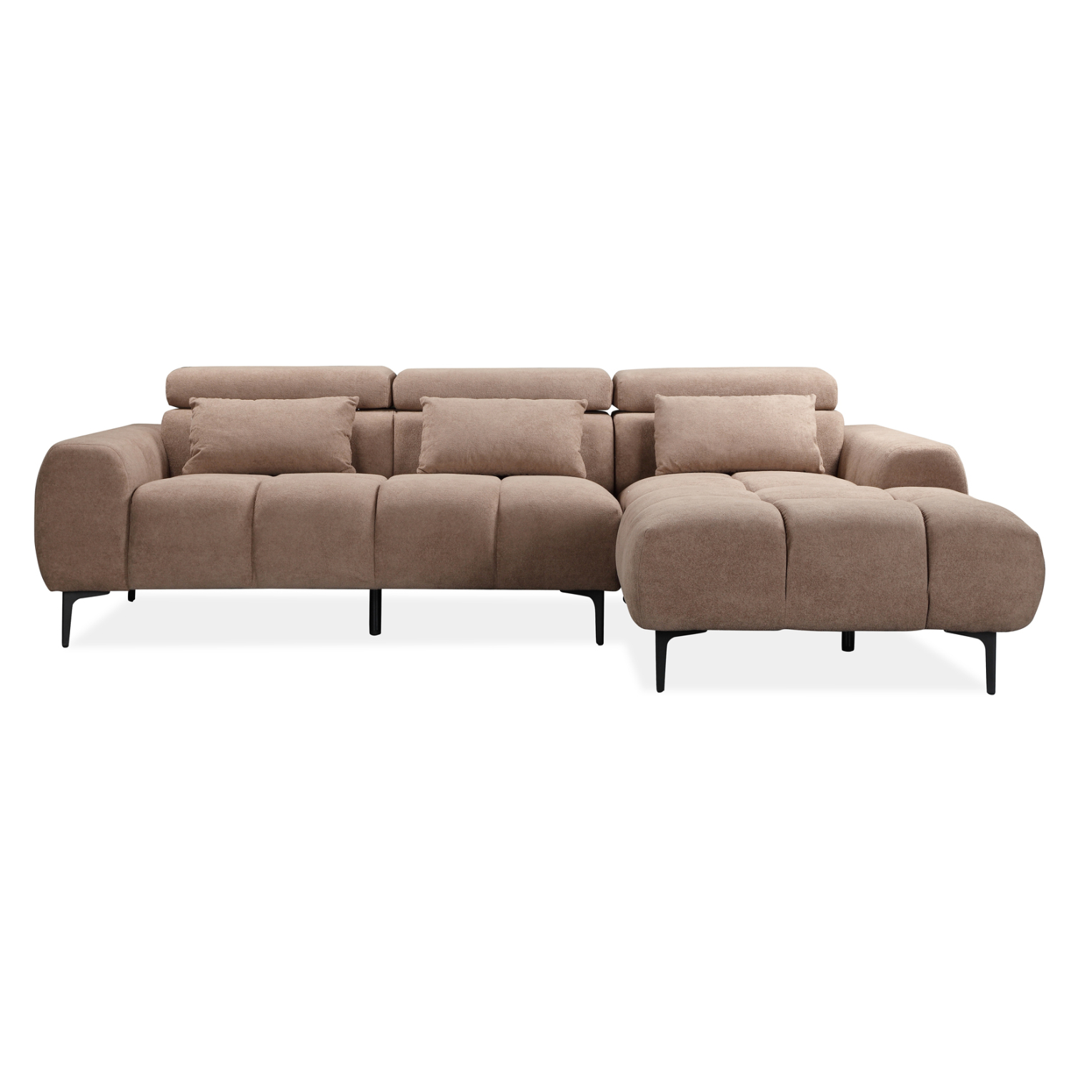 ΚΑΝΑΠΕΣ ΔΕΞΙΑ ΓΩΝΙΑ DIVYA HM3267.01R ΣΥΝΘ.SUEDE ΑΝΟΙΧΤΟ ΚΑΦΕ 264x175x99Υεκ. - Image 4