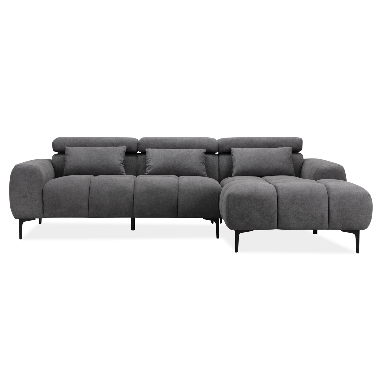 ΚΑΝΑΠΕΣ ΔΕΞΙΑ ΓΩΝΙΑ DIVYA HM3267.02R ΣΥΝΘ.SUEDE ΓΚΡΙ 264x175x99Υεκ. - Image 4