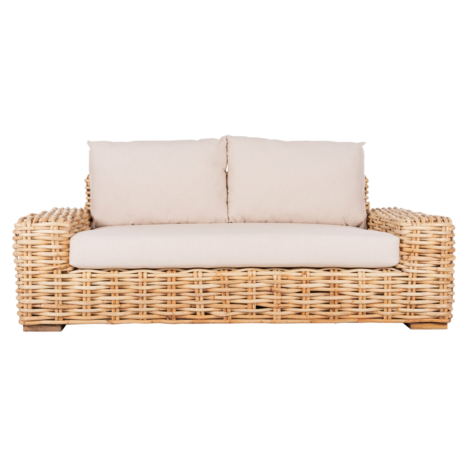 ΚΑΝΑΠΕΣ 2-ΘΕΣΙΟΣ TROPEL HM9809 ΞΥΛΟ MANGO-RATTAN ΦΥΣΙΚΟ-ΛΕΥΚΑ ΜΑΞΙΛΑΡΙΑ 192x88x70-85Υεκ. - Image 3