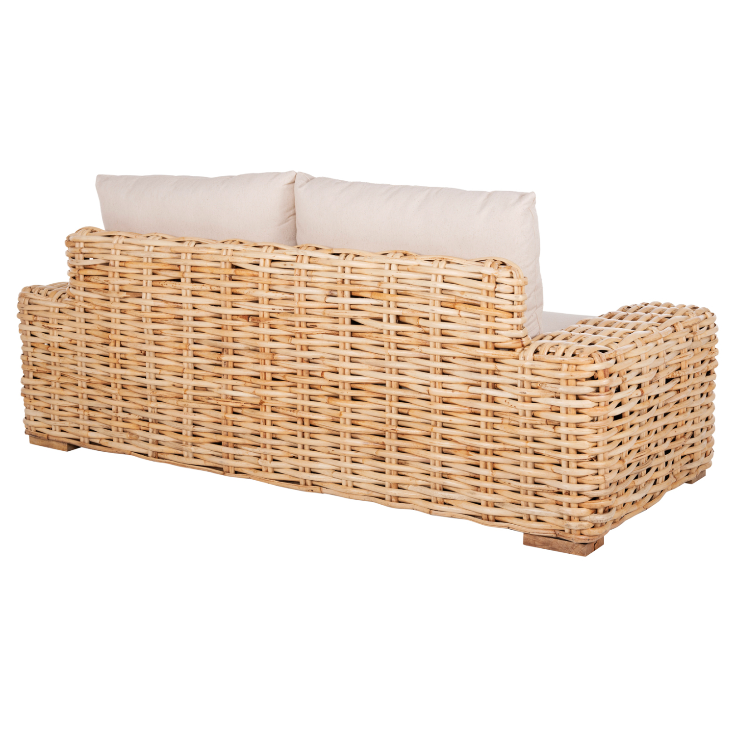 ΚΑΝΑΠΕΣ 2-ΘΕΣΙΟΣ TROPEL HM9809 ΞΥΛΟ MANGO-RATTAN ΦΥΣΙΚΟ-ΛΕΥΚΑ ΜΑΞΙΛΑΡΙΑ 192x88x70-85Υεκ. - Image 5