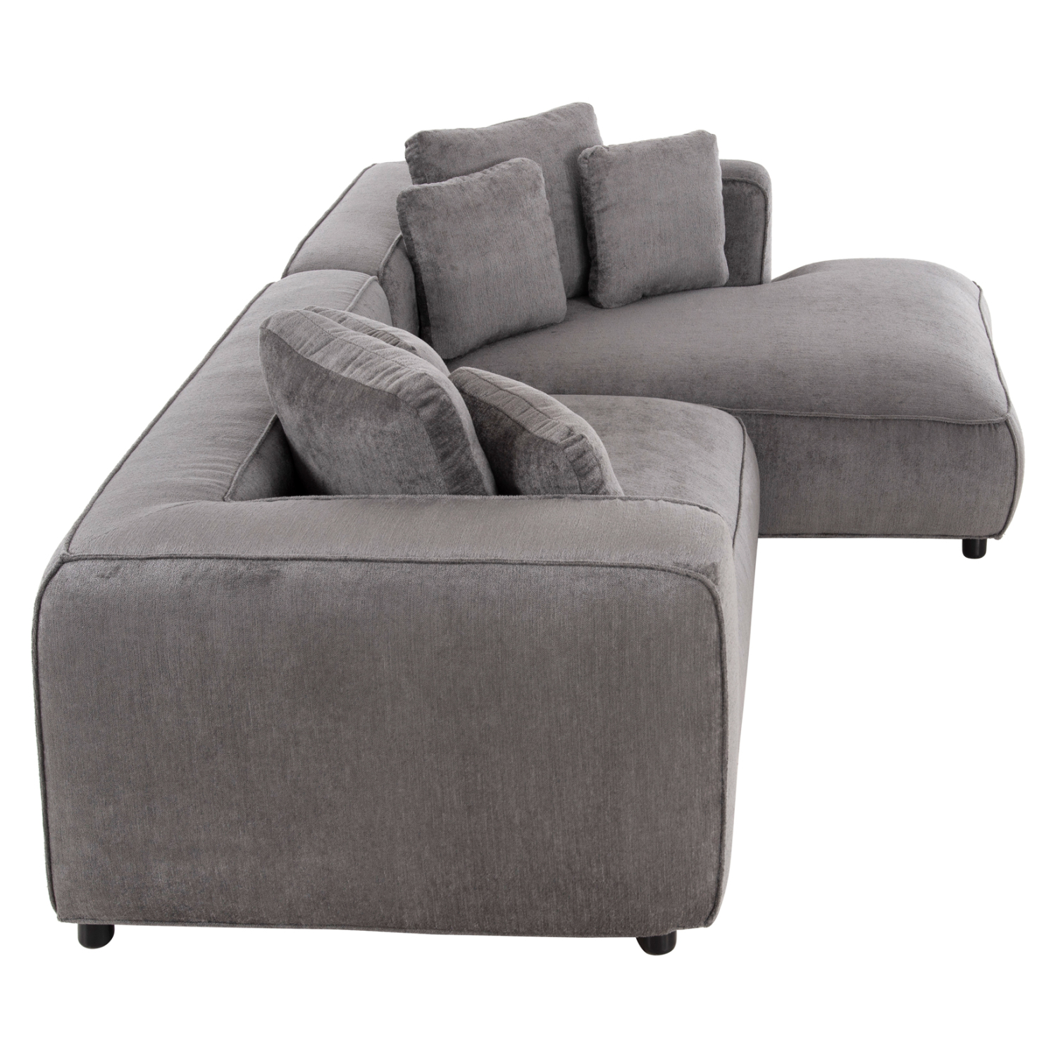 ΚΑΝΑΠΕΣ ΓΩΝΙΑ 3-ΘΕΣΙΟΣ GRACE HM3280.03R ΓΚΡΙ ΥΦΑΣΜΑ 252x105-160x70-90Υεκ. - Image 4