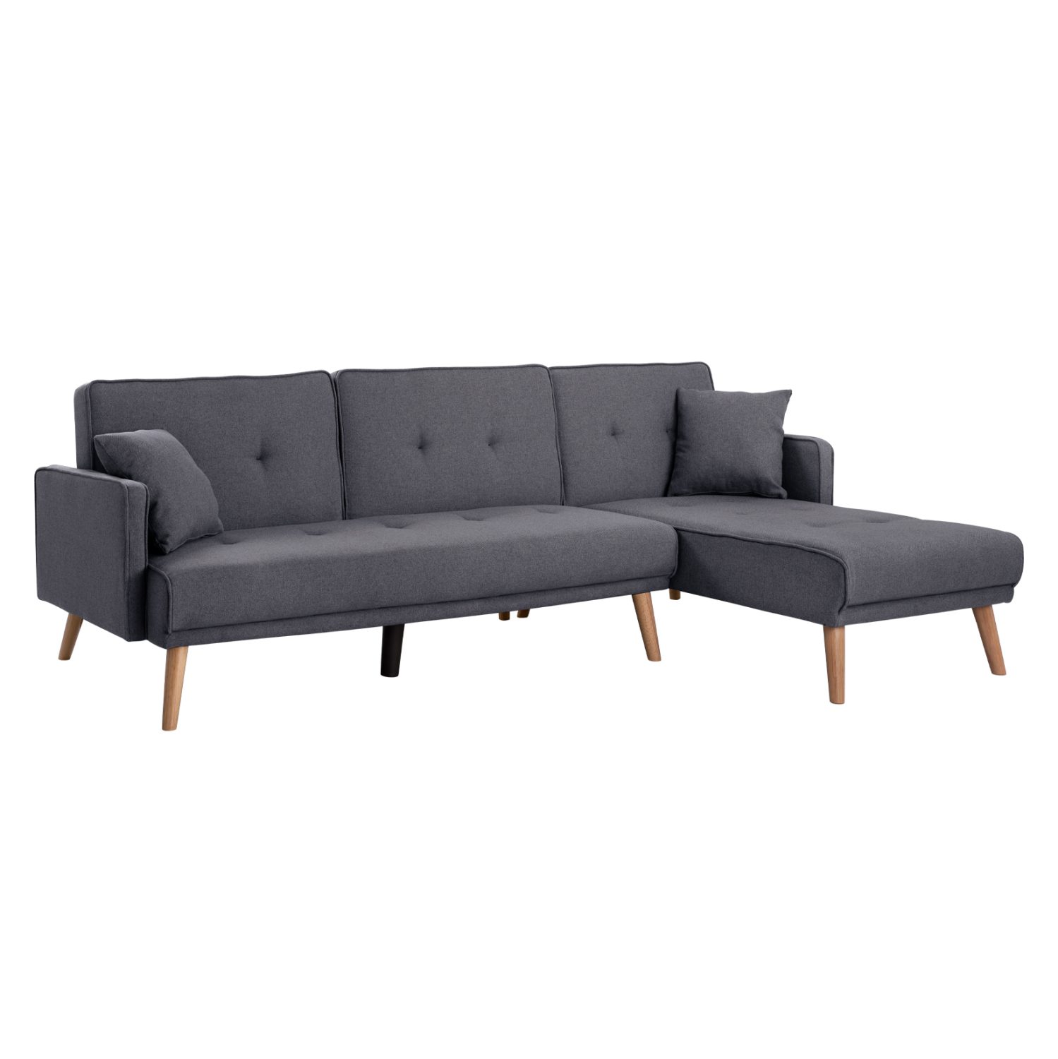 ΓΩΝΙΑΚΟΣ ΚΑΝΑΠΕΣ ΚΡΕΒΑΤΙ ΑΝΑΣΤΡΕΨΙΜΟΣ PANTHEA HM3127.01 ΣΚΟΥΡΟ ΓΚΡΙ 263x155x79Υεκ. - Image 2