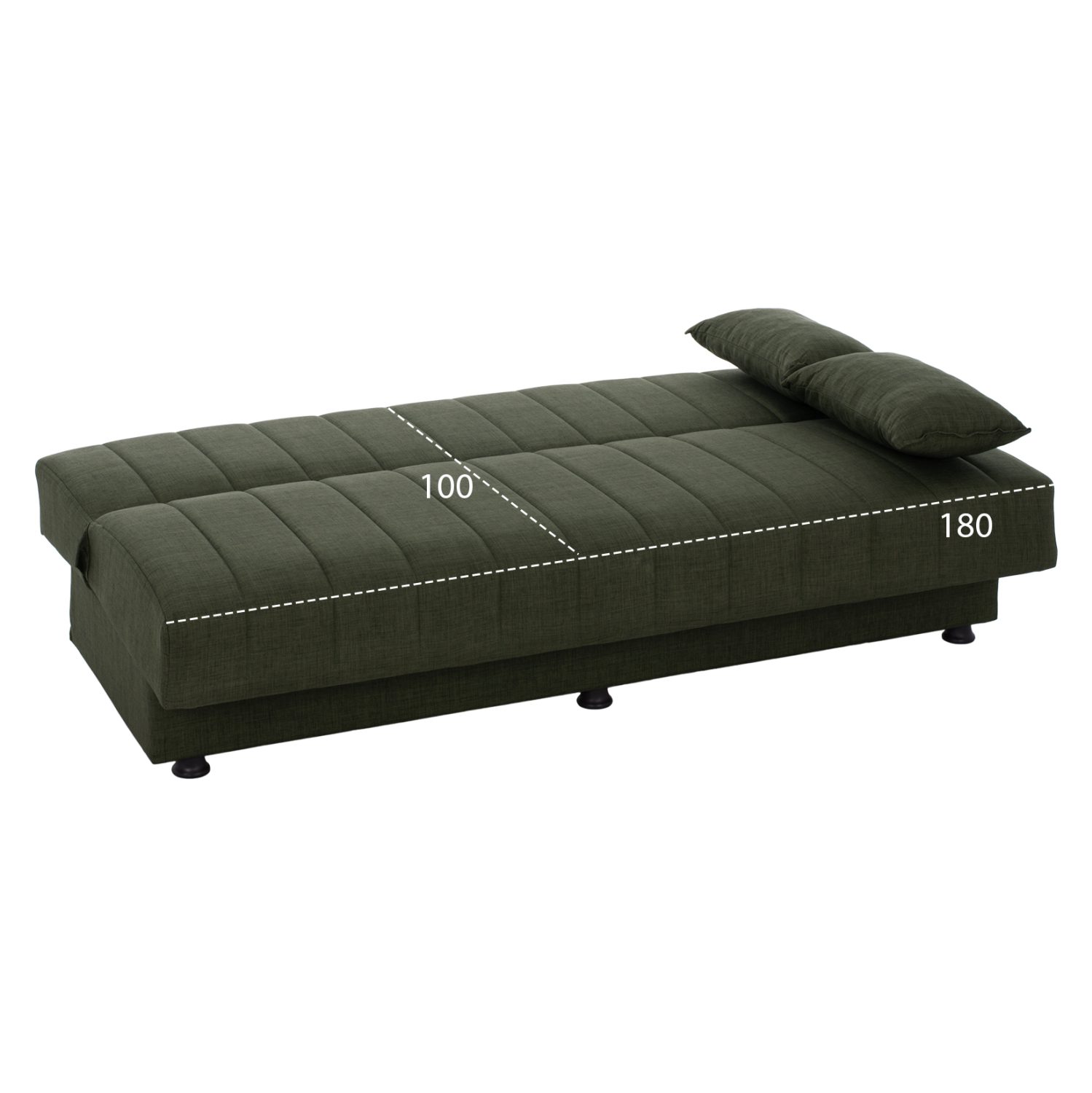 ΚΑΝΑΠΕΣ ΚΡΕΒΑΤΙ ANDRI ΤΡΙΘΕΣΙΟΣ DARK OLIVE HM3239.05 180x72x77 εκ. - Image 3