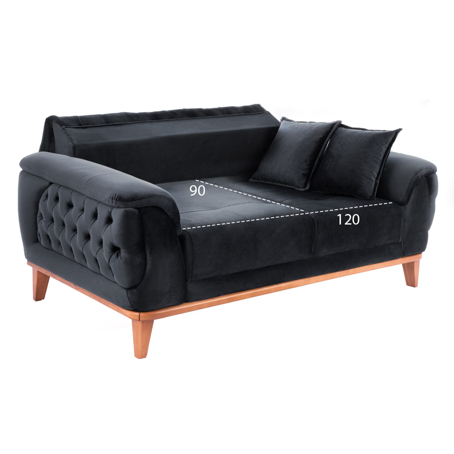 ΚΑΝΑΠΕΣ ΚΡΕΒΑΤΙ BENNINGTON 2ΘΕΣΙΟΣ ΜΑΥΡΟΣ HM3250.01 180x95x80 εκ. - Image 3