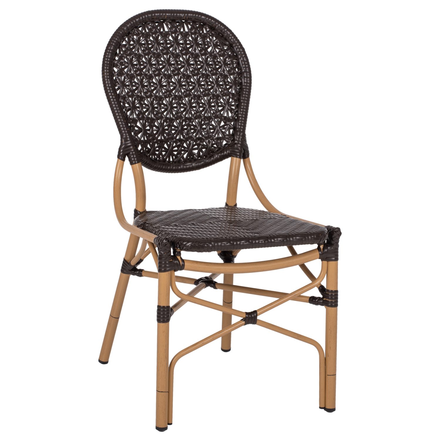 ΚΑΡΕΚΛΑ ΑΛΟΥΜΙΝΙΟΥ BAMBOO LOOK THUN HM5925.01 ΜΕ ΚΑΦΕ PE RATTAN 47x58x95Yεκ.
