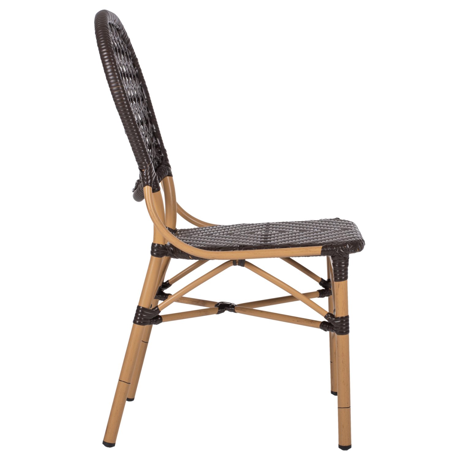 ΚΑΡΕΚΛΑ ΑΛΟΥΜΙΝΙΟΥ BAMBOO LOOK THUN HM5925.01 ΜΕ ΚΑΦΕ PE RATTAN 47x58x95Yεκ. - Image 4