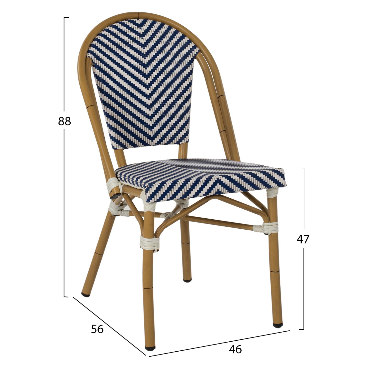 ΚΑΡΕΚΛΑ BAMBOO LOOK ΜΠΛΕ-ΛΕΥΚΟ HM5860.02 46x56x88Y εκ. - Image 2