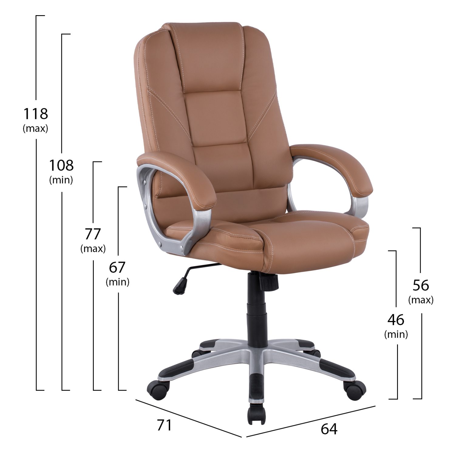ΚΑΡΕΚΛΑ ΓΡΑΦΕΙΟΥ JAYA HM1091.09 CAMEL 64Χ71Χ118 ΕΚ - Image 2