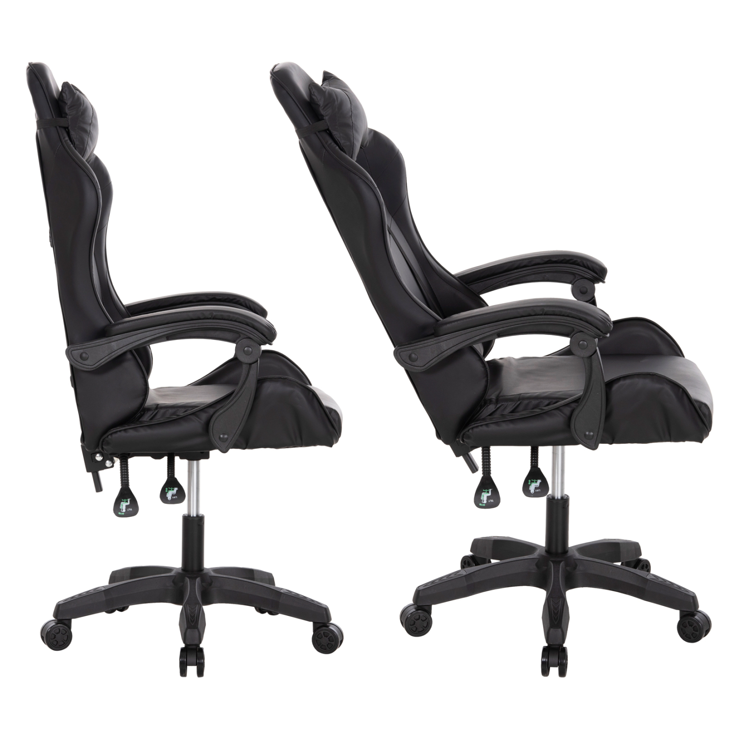 ΚΑΡΕΚΛΑ ΓΡΑΦΕΙΟΥ GAMING MANCER HM1194 ΜΑΥΡΟ PU-ΜΑΥΡΟ ΠΟΛΥΠΡΟΠΥΛΕΝΙΟ 59x69x125Υεκ. - Image 4