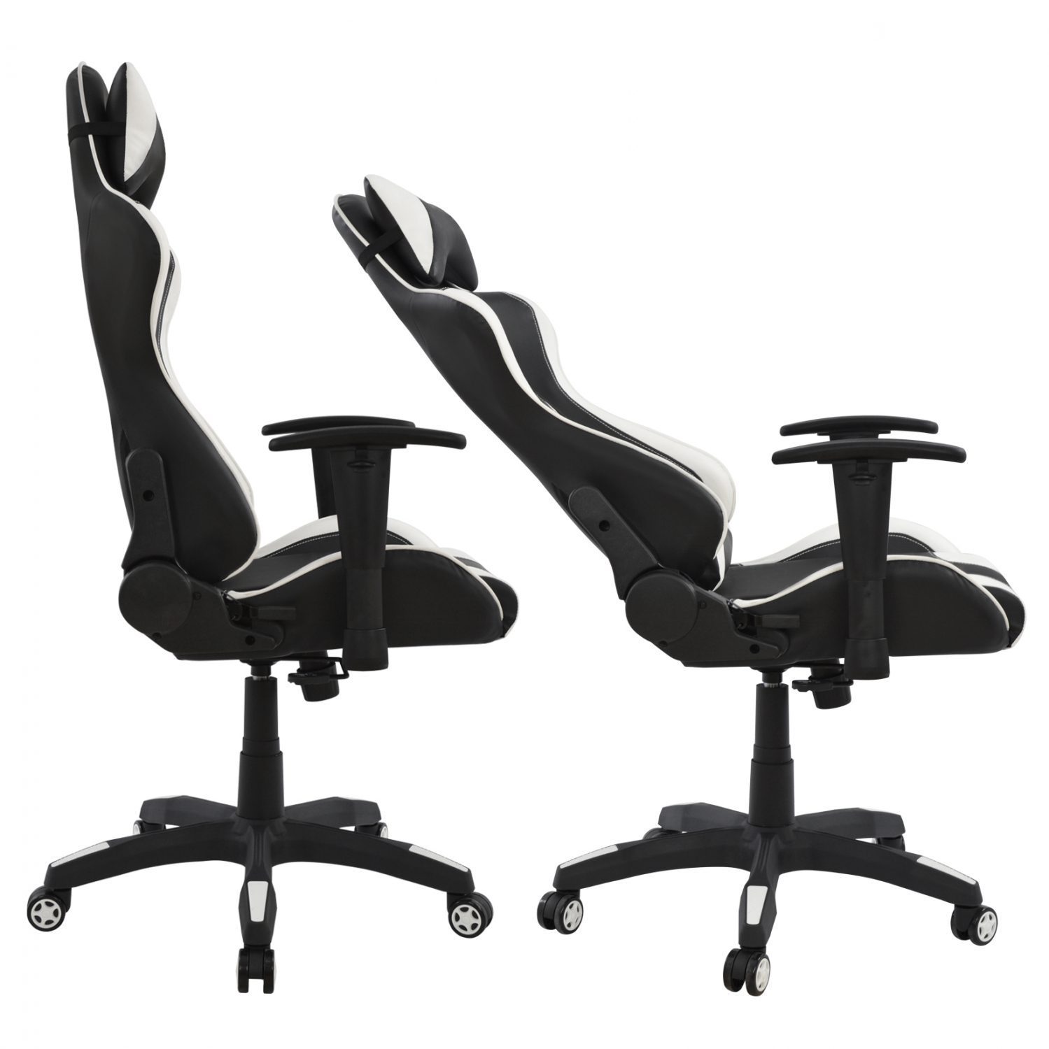 ΚΑΡΕΚΛΑ ΓΡΑΦΕΙΟΥ GAMING HM1062.04 SPEED ΜΑΥΡΟ ΛΕΥΚΟ PU 68,5x71,5x133,5 cm - Image 4