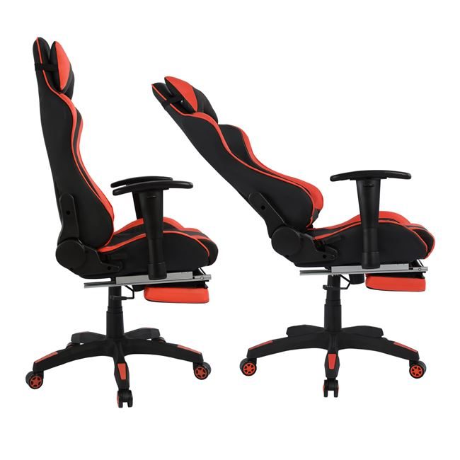 ΚΑΡΕΚΛΑ ΓΡΑΦΕΙΟΥ GAMING HM1063.01 SPEED ΜΑΥΡΟ ΚΟΚΚΙΝΟ & ΥΠΟΠΟΔΙΟ 68 x 71,5 x 134 cm - Image 4