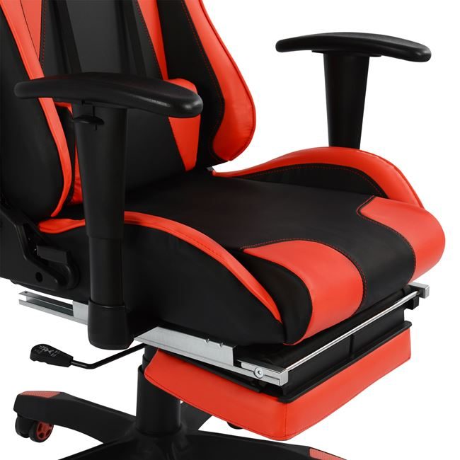 ΚΑΡΕΚΛΑ ΓΡΑΦΕΙΟΥ GAMING HM1063.01 SPEED ΜΑΥΡΟ ΚΟΚΚΙΝΟ & ΥΠΟΠΟΔΙΟ 68 x 71,5 x 134 cm - Image 9