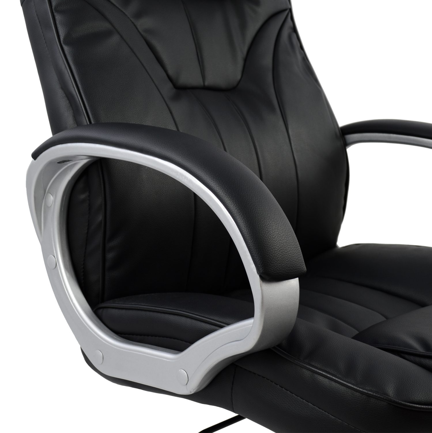 ΚΑΡΕΚΛΑ ΓΡΑΦΕΙΟΥ ΜΑΥΡΟ PU STARELL ΜΕ ΠΟΔΙ ΧΡΩΜΙΟ 65x71x106,5-116Y εκ.HM1025.01 - Image 7