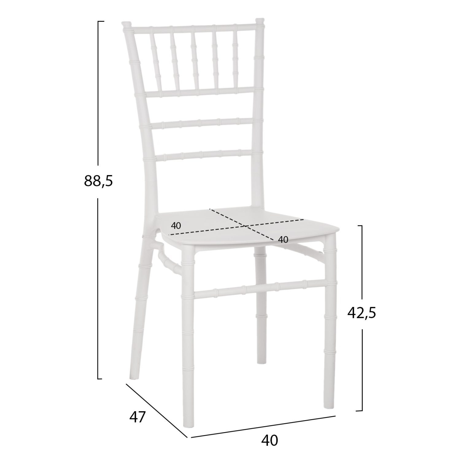 ΚΑΡΕΚΛΑ ΠΟΛΥΠΡΟΠΥΛΕΝΙΟΥ CATERING TIFFANY HM8058.31 ΛΕΥΚΟ 39x46x89Υεκ. - Image 2