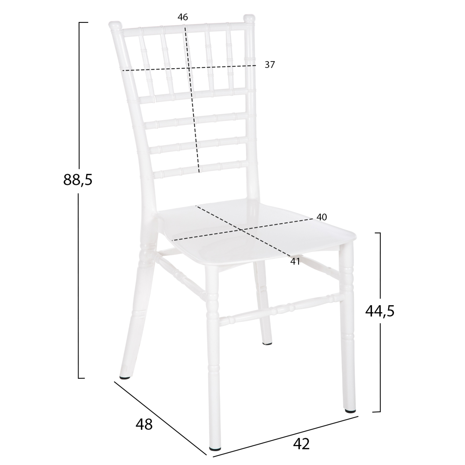 ΚΑΡΕΚΛΑ ΠΟΛΥΠΡΟΠΥΛΕΝΙΟΥ CATERING TIFFANY NEW HM8058.03 ΛΕΥΚΗ 41.2x49.7x89Υεκ. - Image 2