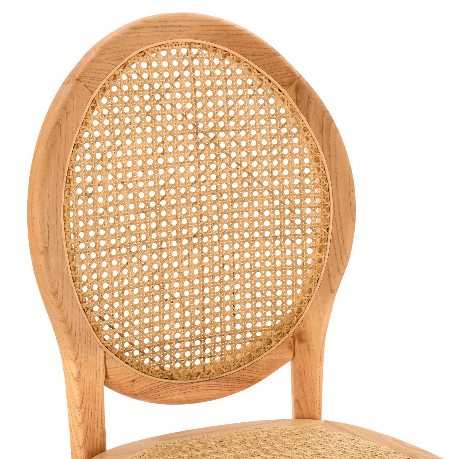 ΚΑΡΕΚΛΑ ΞΥΛΙΝΗ TINSLEY ΜΕ ΟΒΑΛ ΠΛΑΤΗ ΚΑΙ ΠΛΕΞΗ RATTAN ΣΕ ΦΥΣΙΚΗ ΑΠΟΧΡΩΣΗ HM8745.01 45x50x97 εκ. - Image 7